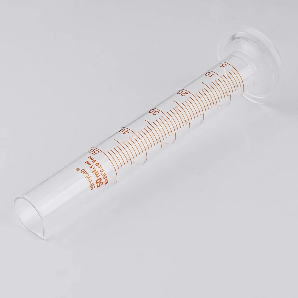 stonylab 1-pak cylindra z miarką, szkło borokrzemowe 50 ml ciężka ściana miarka ze szkła stopniowanego