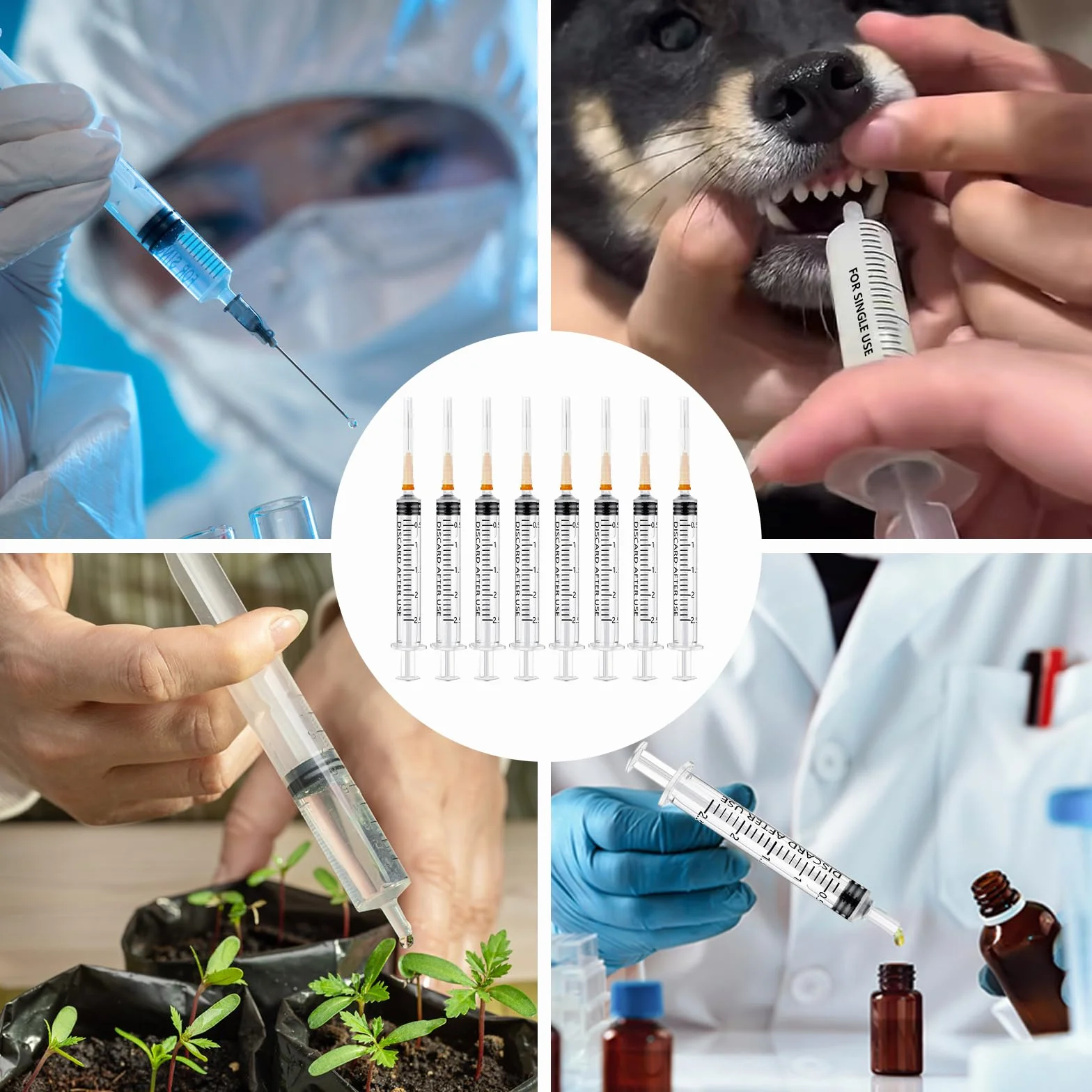 30 sztuk plastikowych strzykawek 2,5 ml z igłami i nakrętkami, plastikowe strzykawki rurkowe, małe strzykawki jednorazowe, strzykawki z płynem do dozowania dla amatorów i
