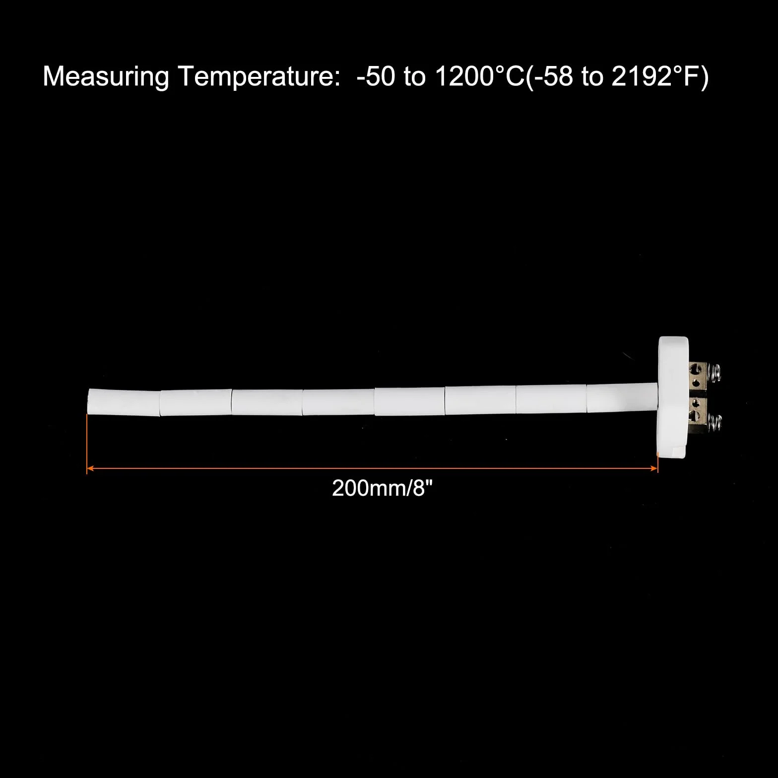 QUARKZMAN Typ K ceramiczna sonda termoelementowa do pieca, czujnik wysokiej temperatury -50 do 1300°C 1,5 x 200 mm
