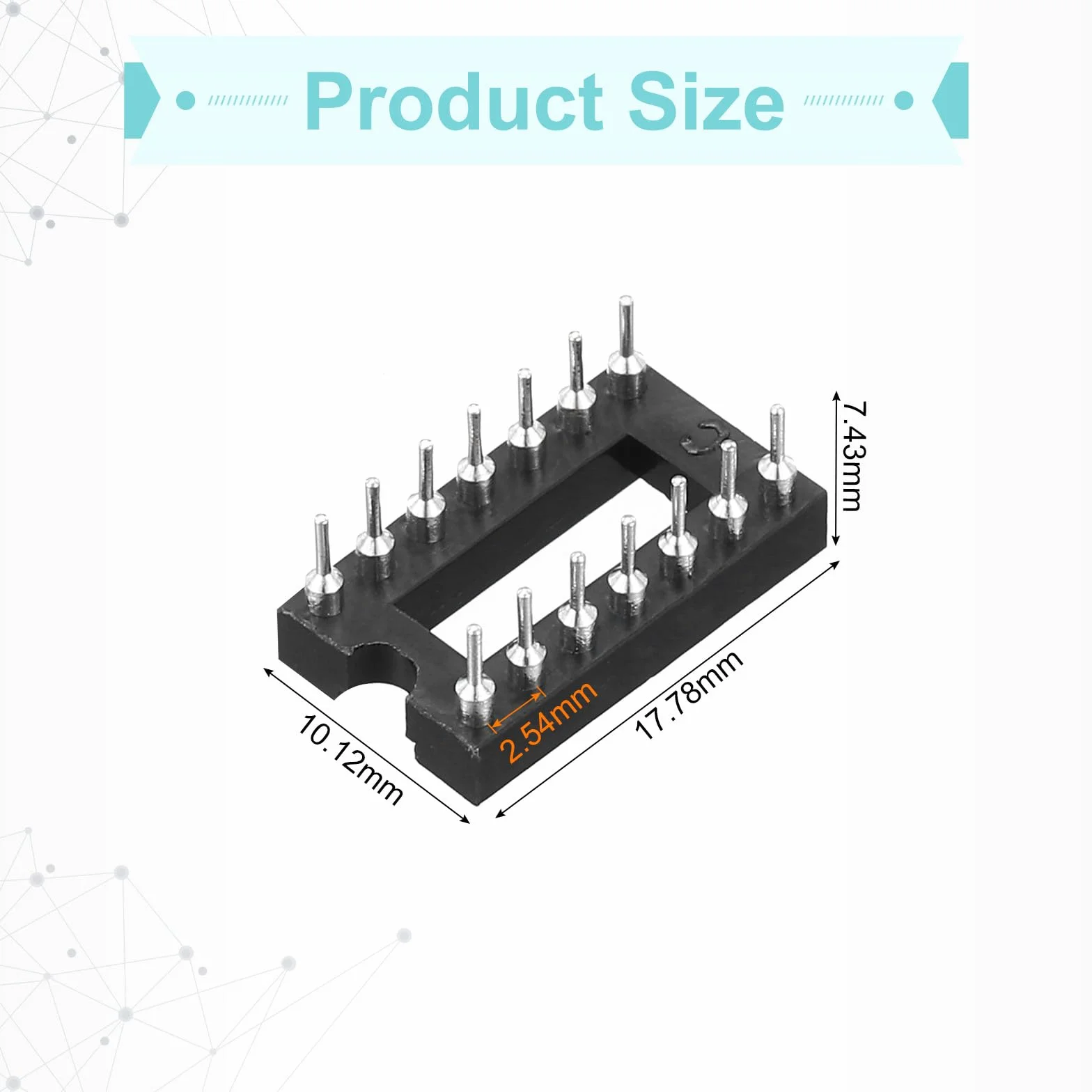 QUARKZMAN 30 sztuk DIP IC Chip Socket Adapter 14 Pin IC Asortyment Kit 2,54 mm/0,1" Pitch do projektu Breadboard, PCB Design