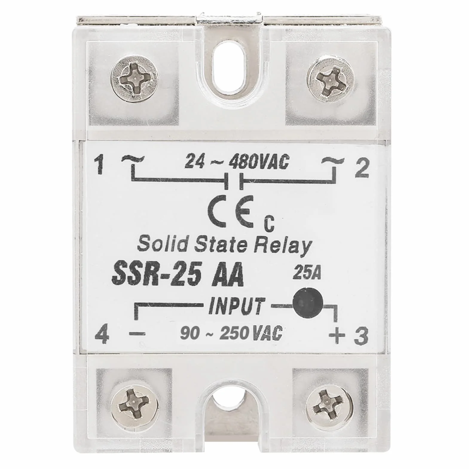 Przekaźnik Półprzewodnikowy SSR-25 AA 25A 240V AC 90-250V AC 24-480V AC