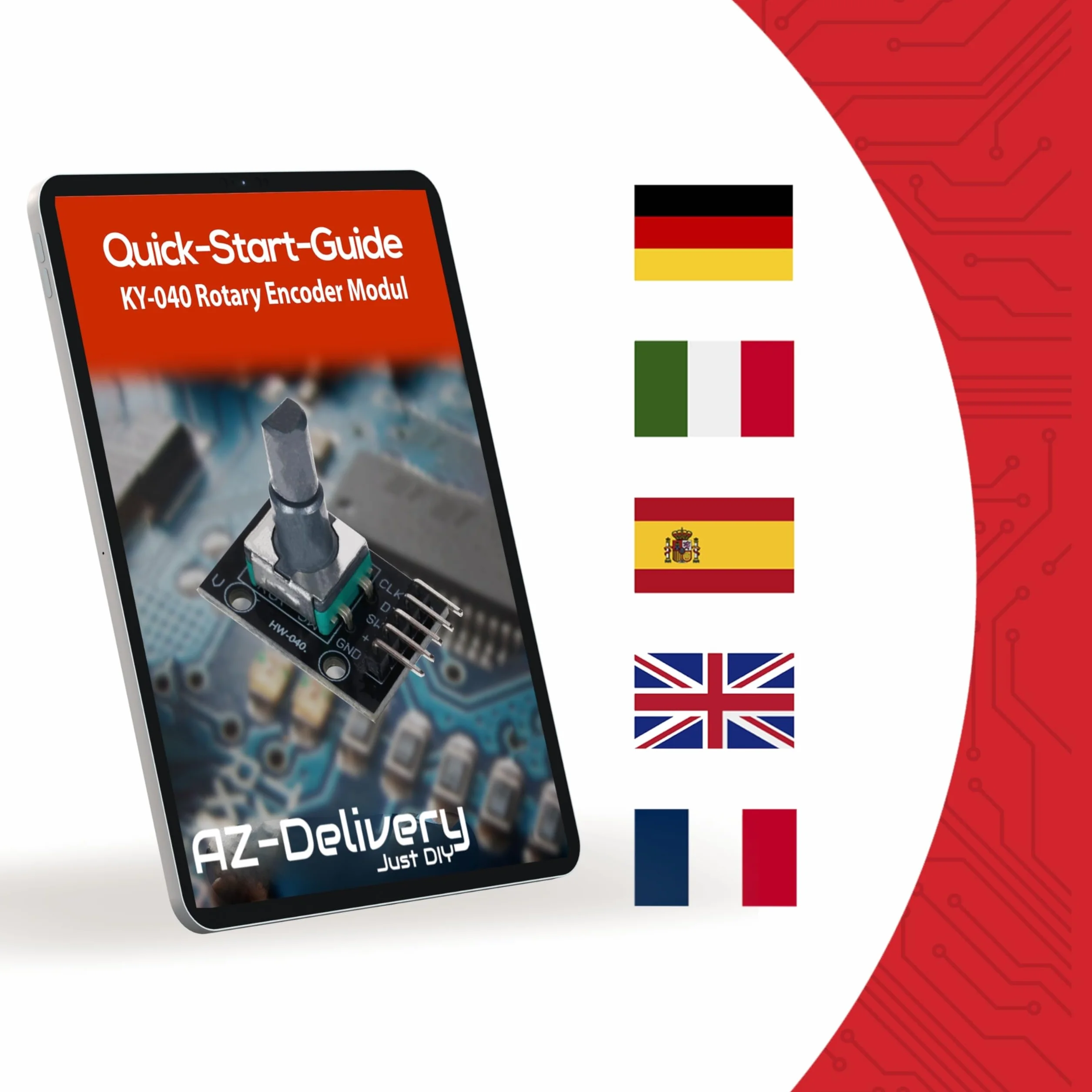 AZDelivery KY-040 Rotary Encoder Moduł kompatybilny z Arduino Raspberry Pi