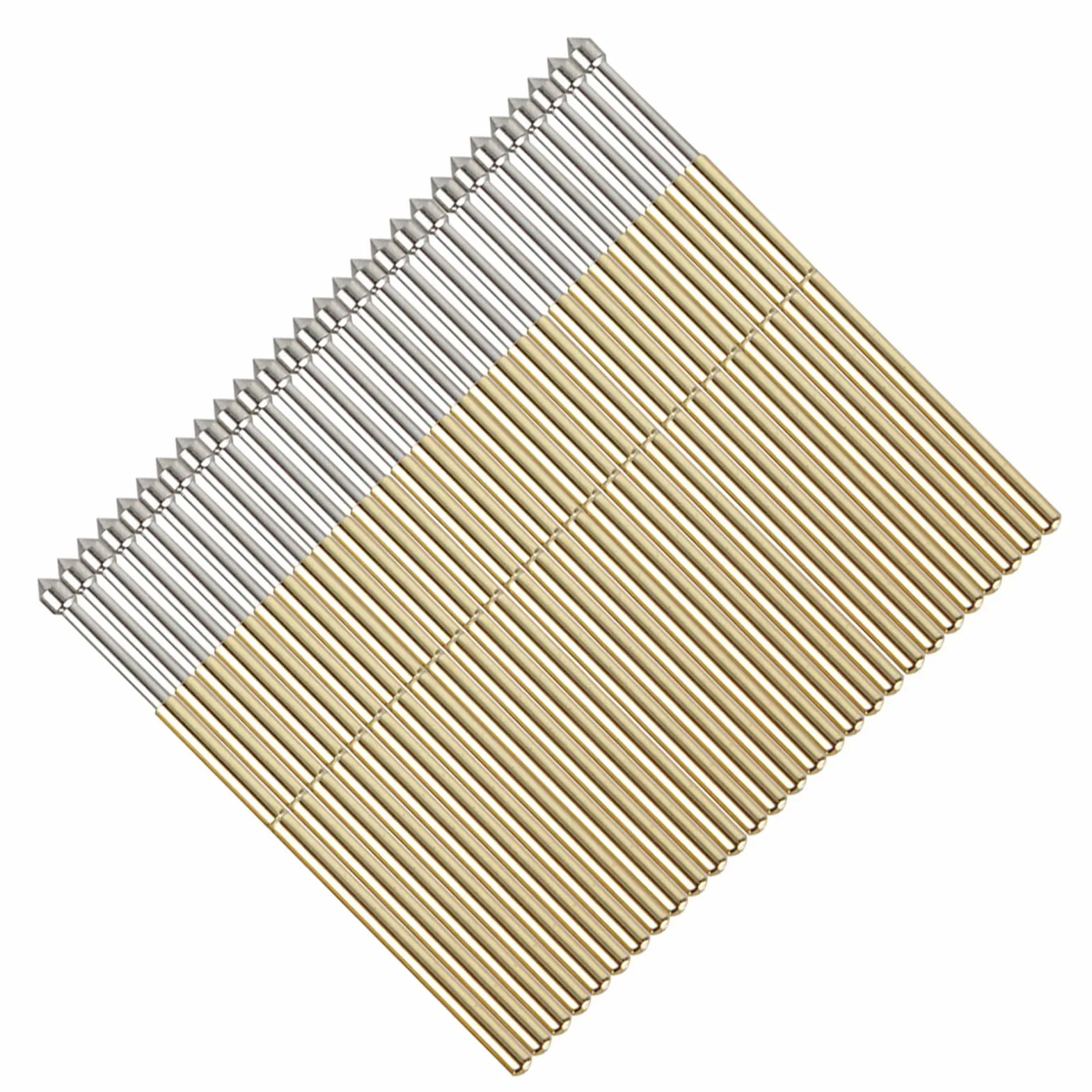 P100 - E2 Spring Test Probe 100pcs | 3A Current for PCB Testing | Cone Pogo Pins for Gold Fingers/Through - Hole Components | 50mΩ, 6.5mm Stroke