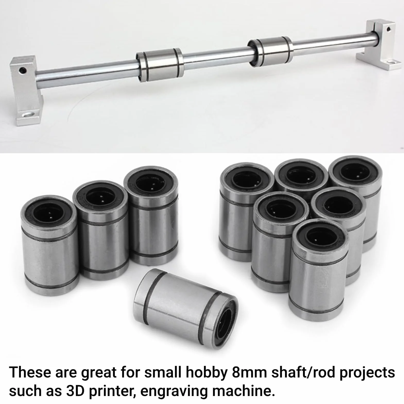 łożyska Liniowe Lm8uu 8mm Uszczelniony Cylinder Ruch Liniowy do Pręt 3D Drukarki CNC Części