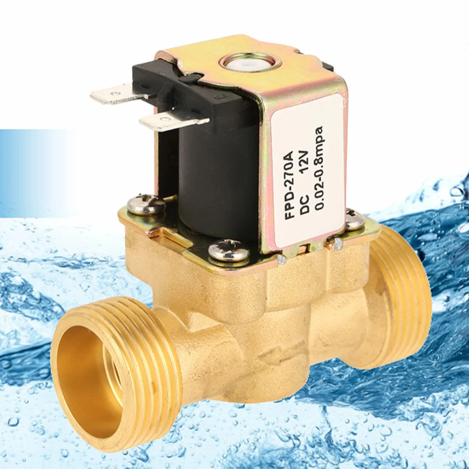 DC12V G3/4 Ventil Normal geschlossen Messing Elektrisch Magnetventil für Wasser