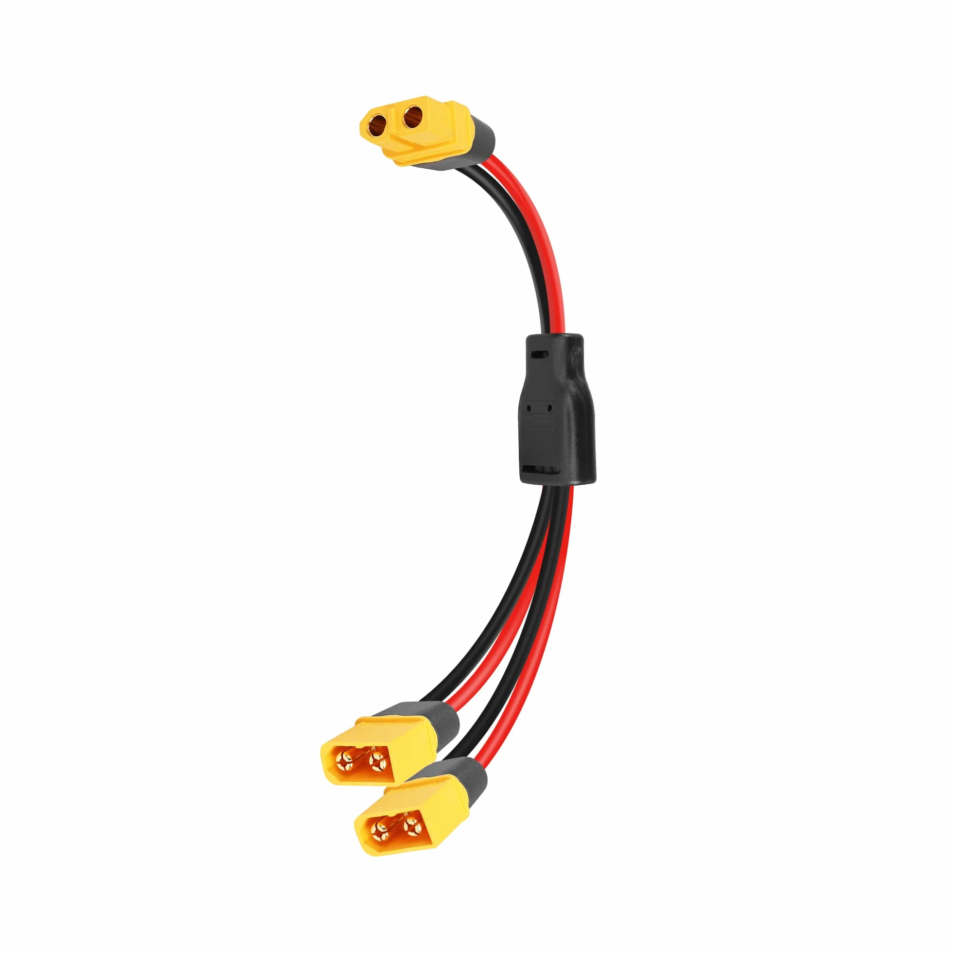 GINTOOYUN XT60 Y przedłużacz rozdzielacza 12 AWG XT60 żeński na podwójny męski adapter złącza do panelu słonecznego, generatora słonecznego, przenośnej elektrowni, drona, kampera, statku itp. (0,3 m