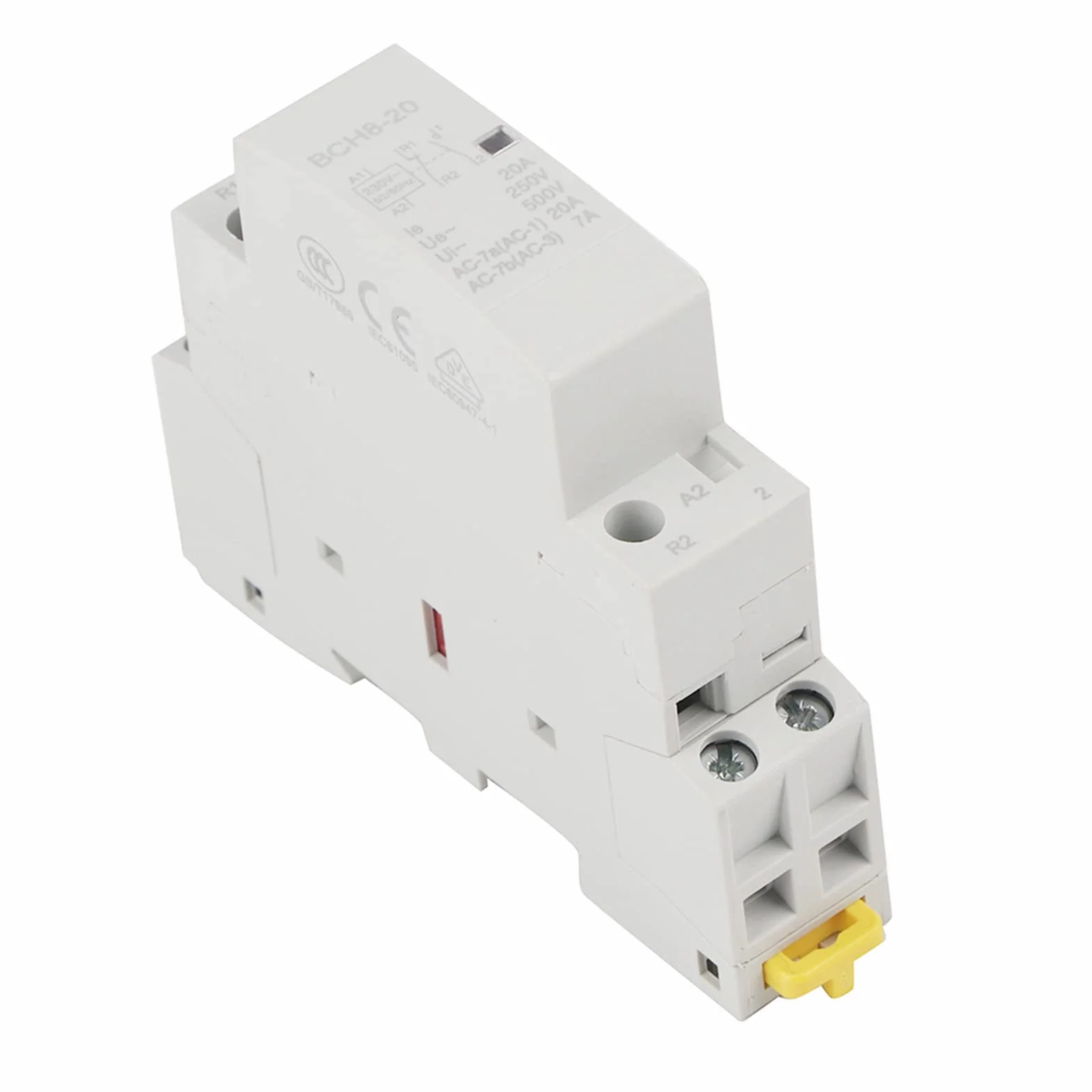 Stycznik AC 2P 1NO 1NC, 20A 24V 220V/230V 50/60Hz Domowy stycznik AC Montaż na szynie DIN Zaprojektowany do użytku domowego elektrycznego i elektronicznego (220V/230V)