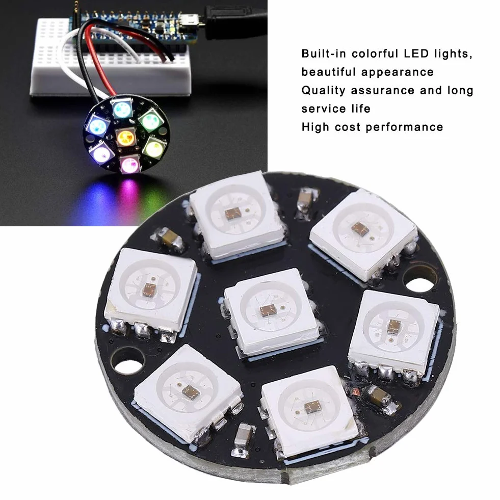 Sterownik LED WS2812 5050 RGB 7bit CJMCU Okrągłe Wbudowane Światło Kolorowe 10 Sztuk