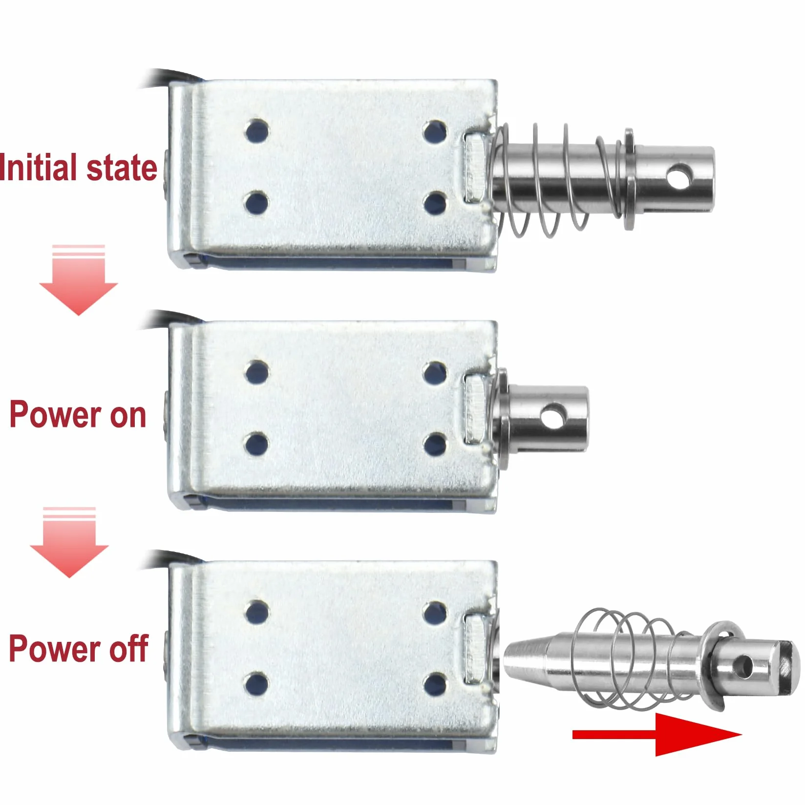 Hechen elektromagnes elektromagnetyczny HS-0837 DC24V 19N 4LB 10mm suwowy typ pociągnięcia otwarta rama