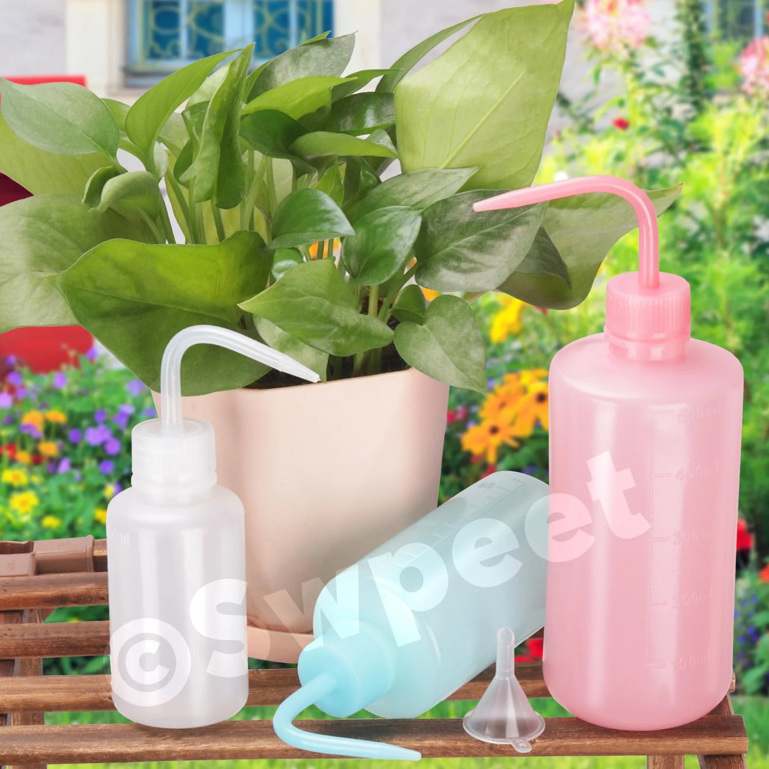 Swpeet 500 ml 250 ml 150 ml butelki do podlewania z 5 lejkami zestaw
