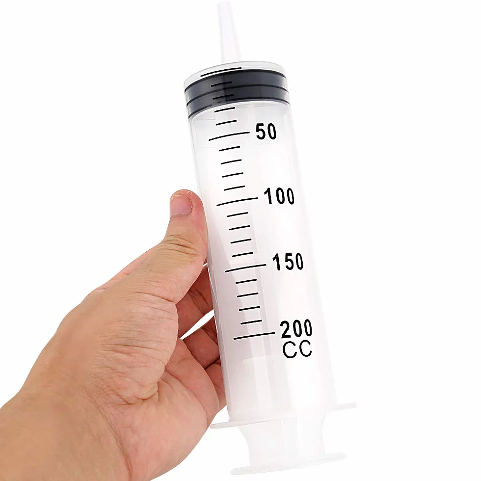 Plastikowa strzykawka 200 ml z konwerterem do zastosowań przemysłowych