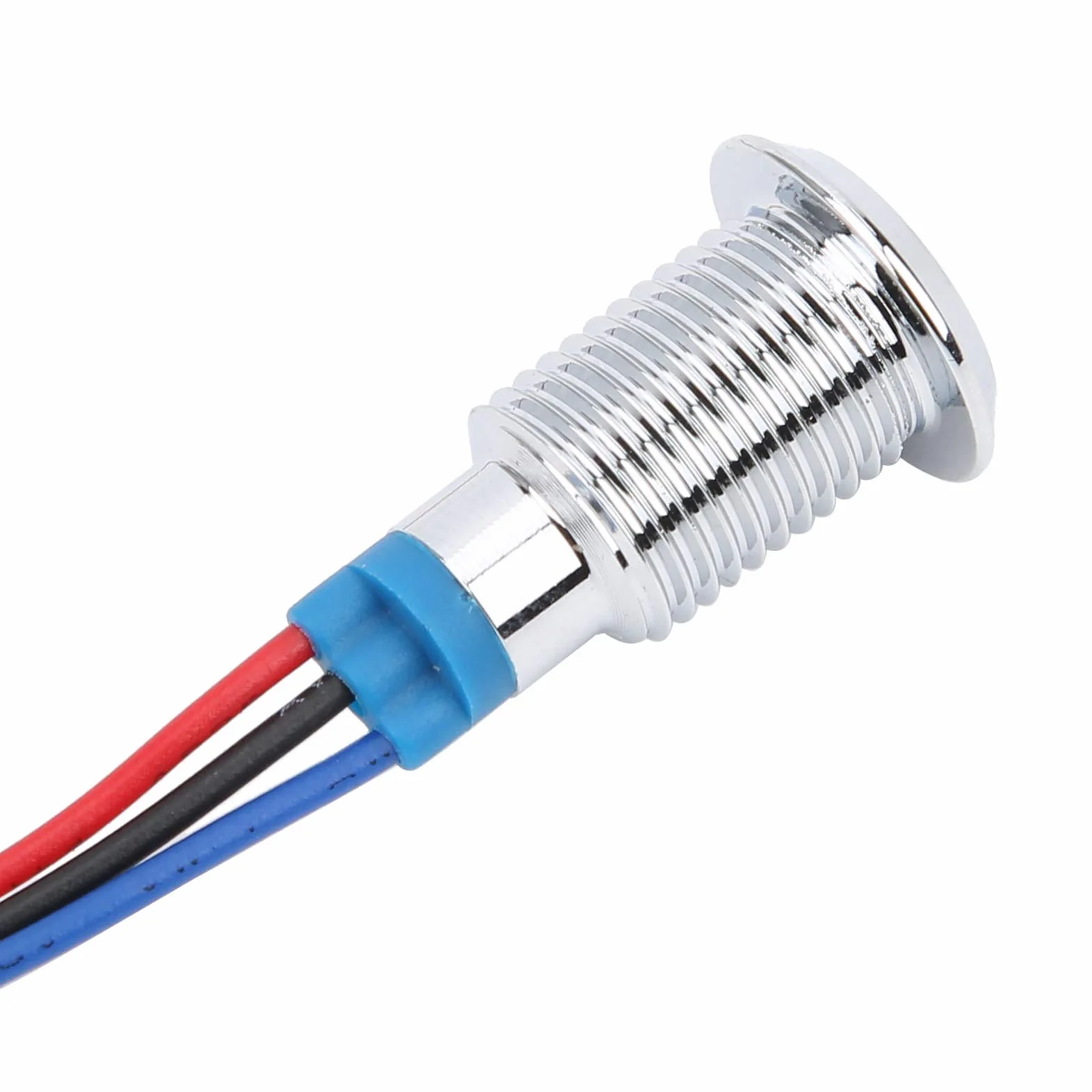 4 zestawy okrągłych diod LED, 10 mm wstępnie przewodowy podwójny kolor LED wodoodporny wskaźnik światła 3-6 V (czerwony i niebieski)