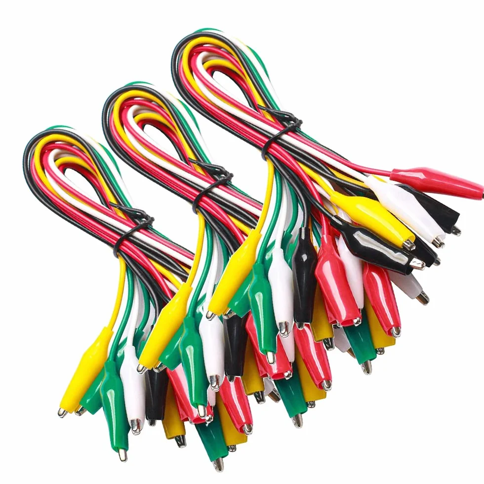 Gebildet 30 sztuk Lutować Przewody Testowe z Klipsami Sligatora Xestaw izolowany Kabel Testowy klipsy z Podwójnym Zakończeniem (50 cm)