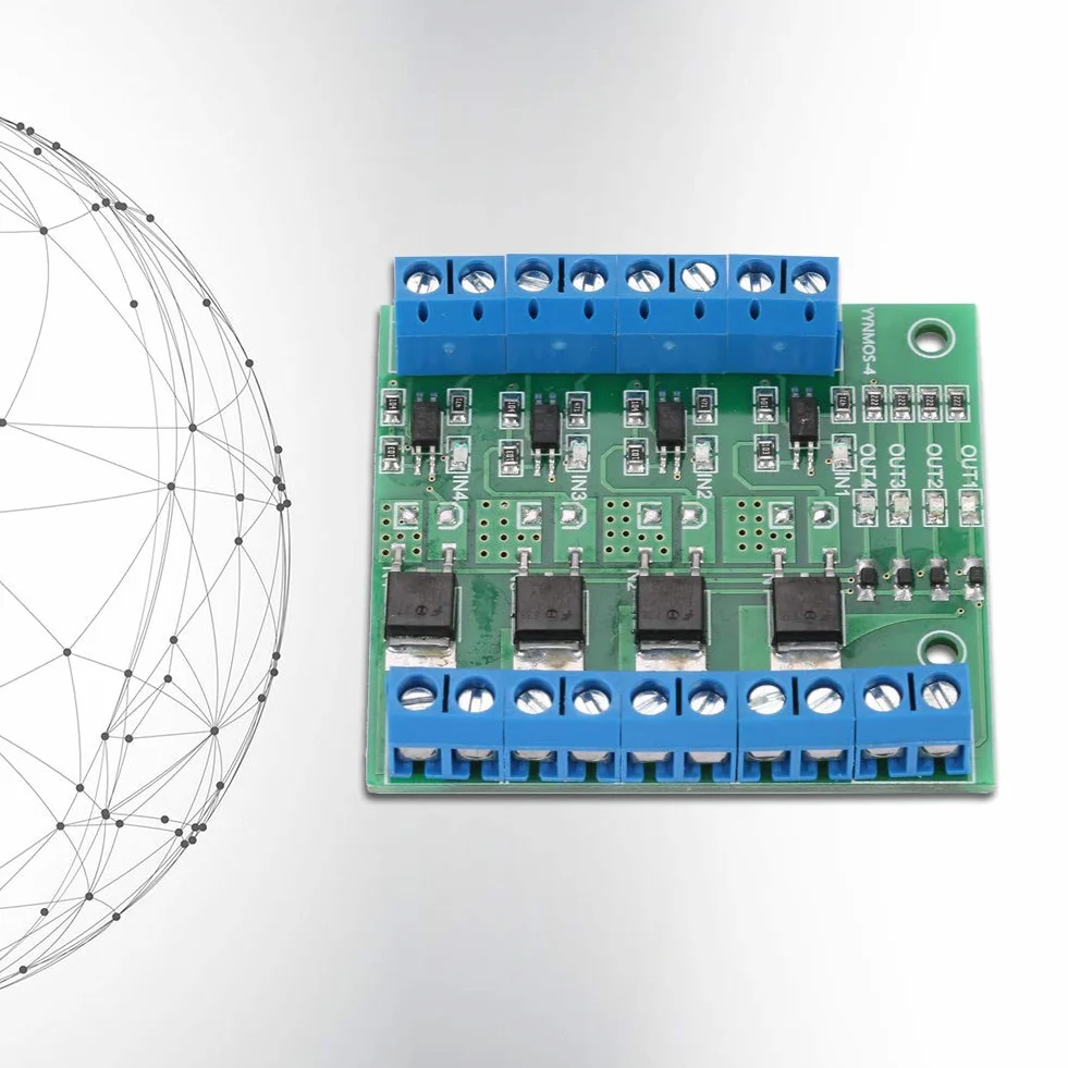 Moduł PWM Mosfet 4-kanałowy sterownik PLC płytka drukowana