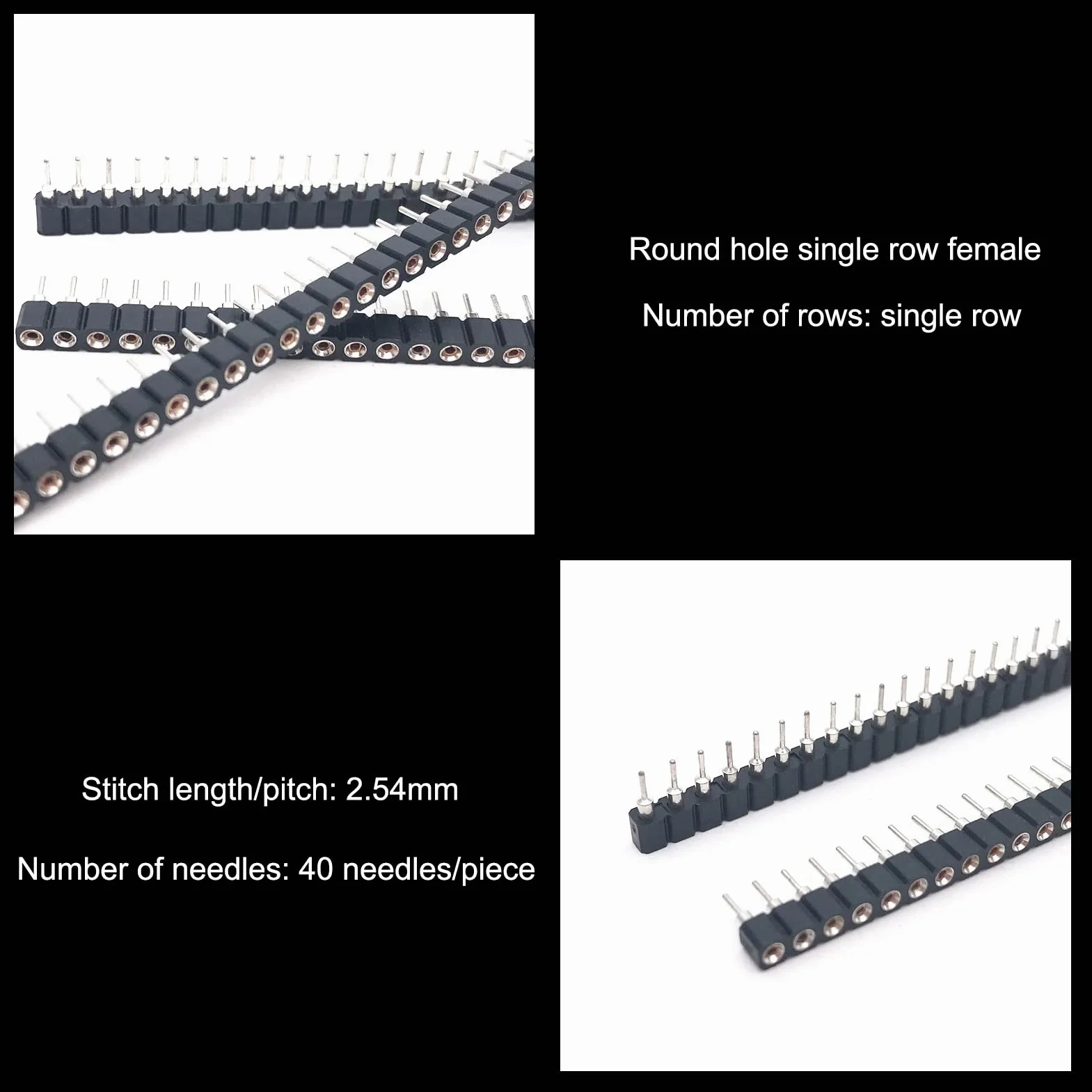 Nikou 5 sztuk 2.54mm Round Hole Header 40Pin Socket Connector do płytek drukowanych