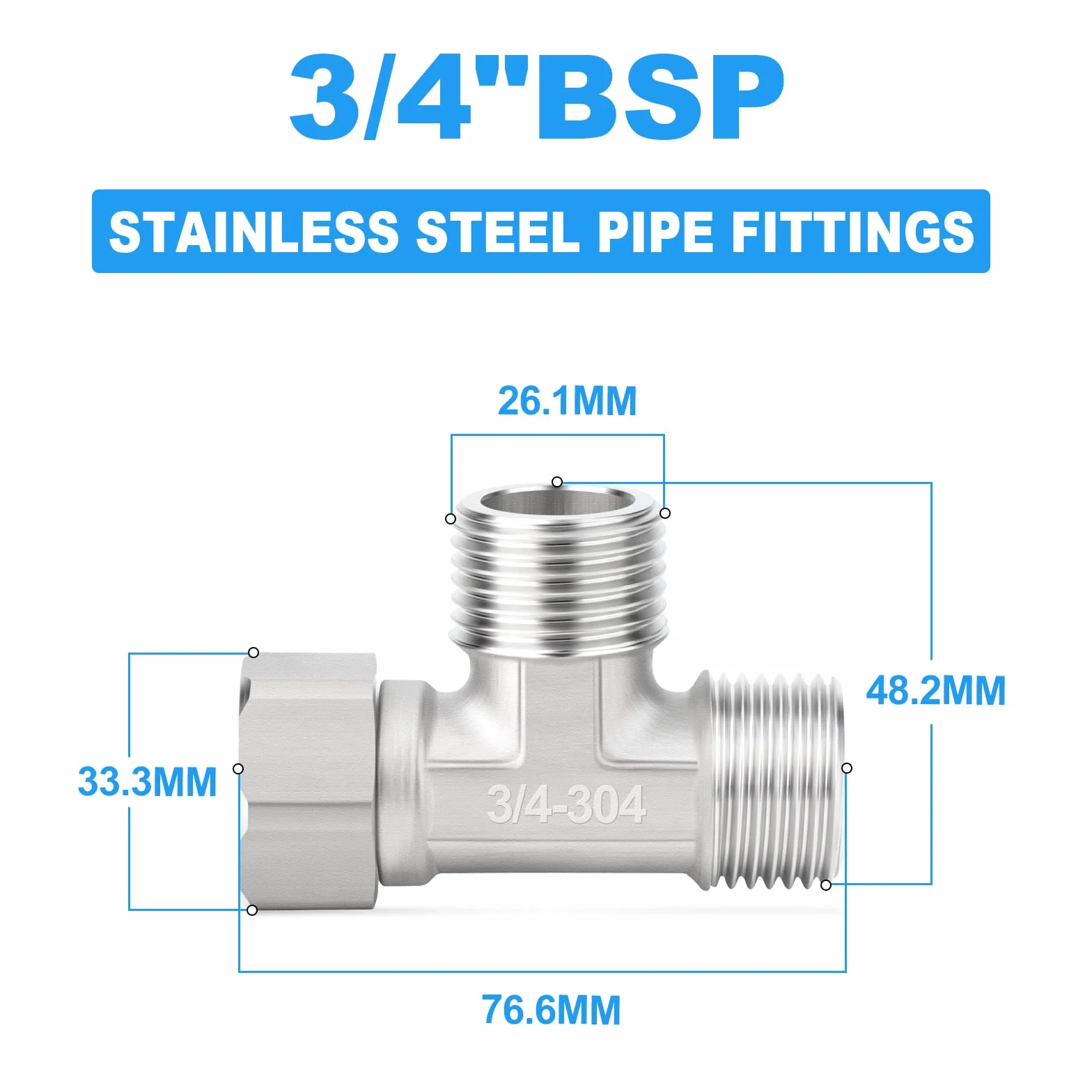 1 szt. 3-kierunkowy prawy elastyczny ruchomy łącznik trójnikowy ze stali nierdzewnej 304, 3/4" męski BSP T-Fitting nakrętka rurowa do opryskiwacza, zaworu kątowego, ramienia prysznicowego
