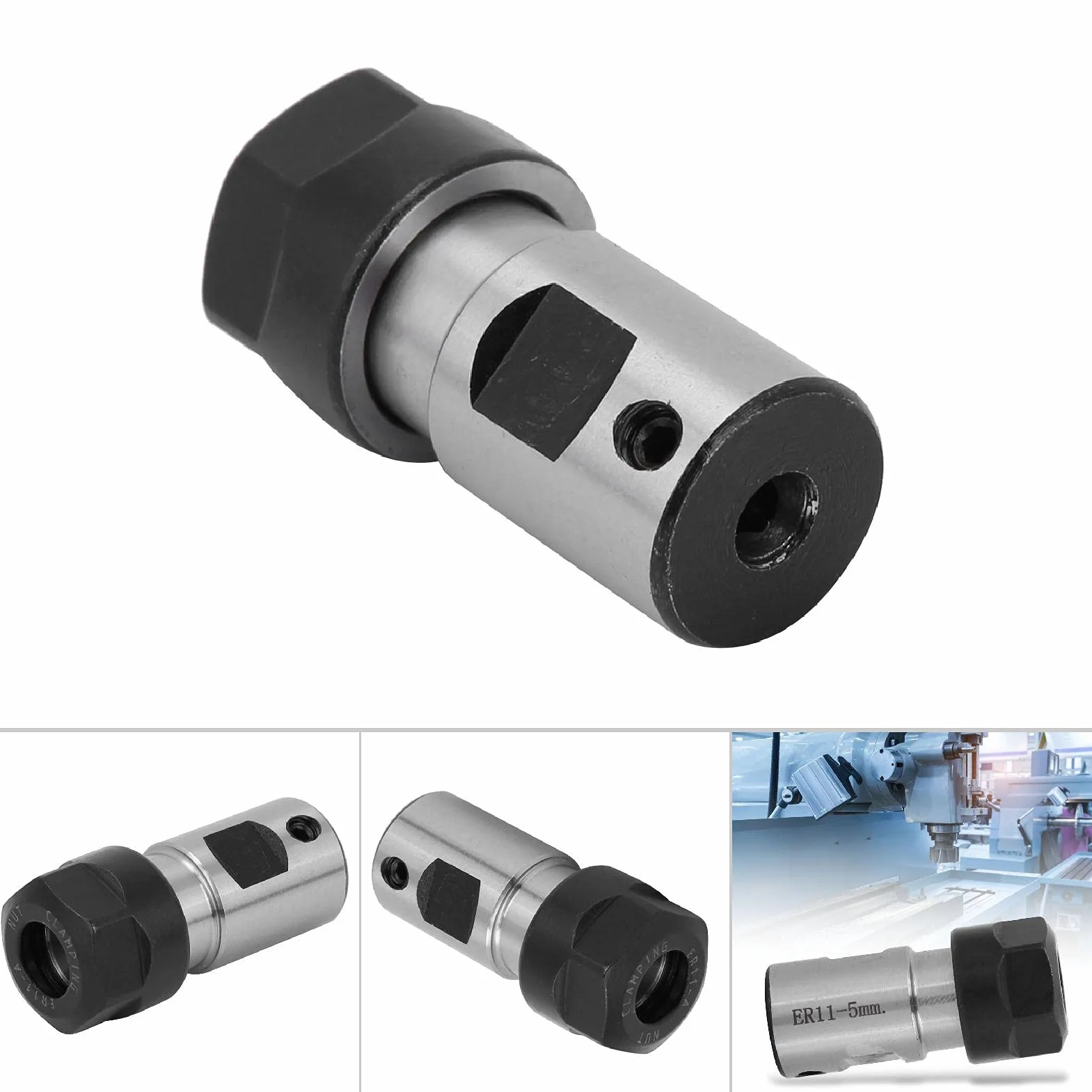 5mm 6mm 8mm Pręt Przedłużający Uchwyt Frezujący Prosto Wał Silnika Chuck Collet Uchwyt Narzędziowy C16-ER11-35L CNC(5mm), Redukcje słupki
