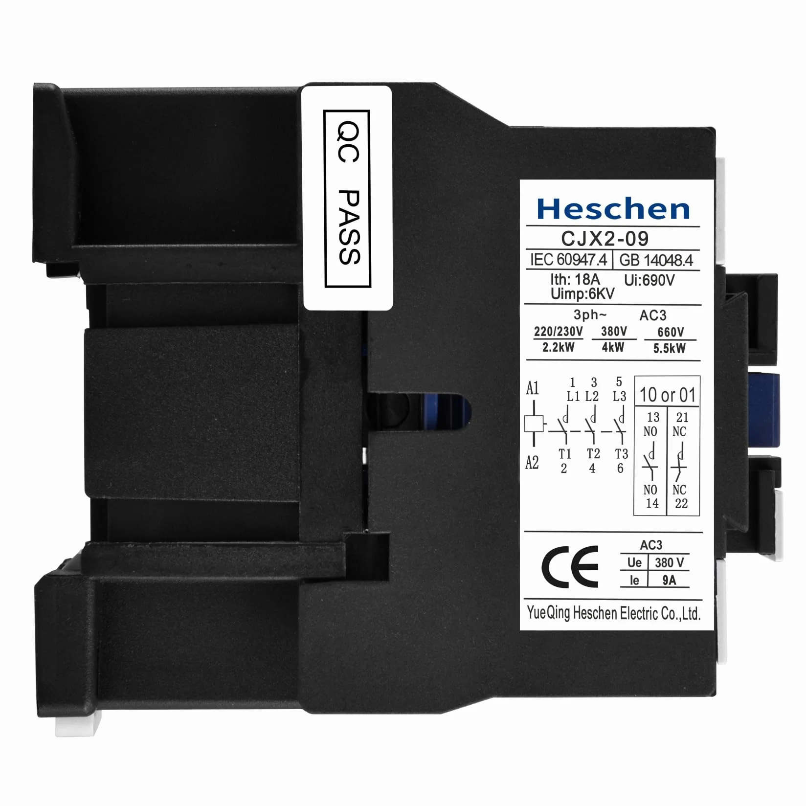 Heschen CJX2-0910 Stycznik AC220V 50/60Hz 9A 380V 3-biegunowy
