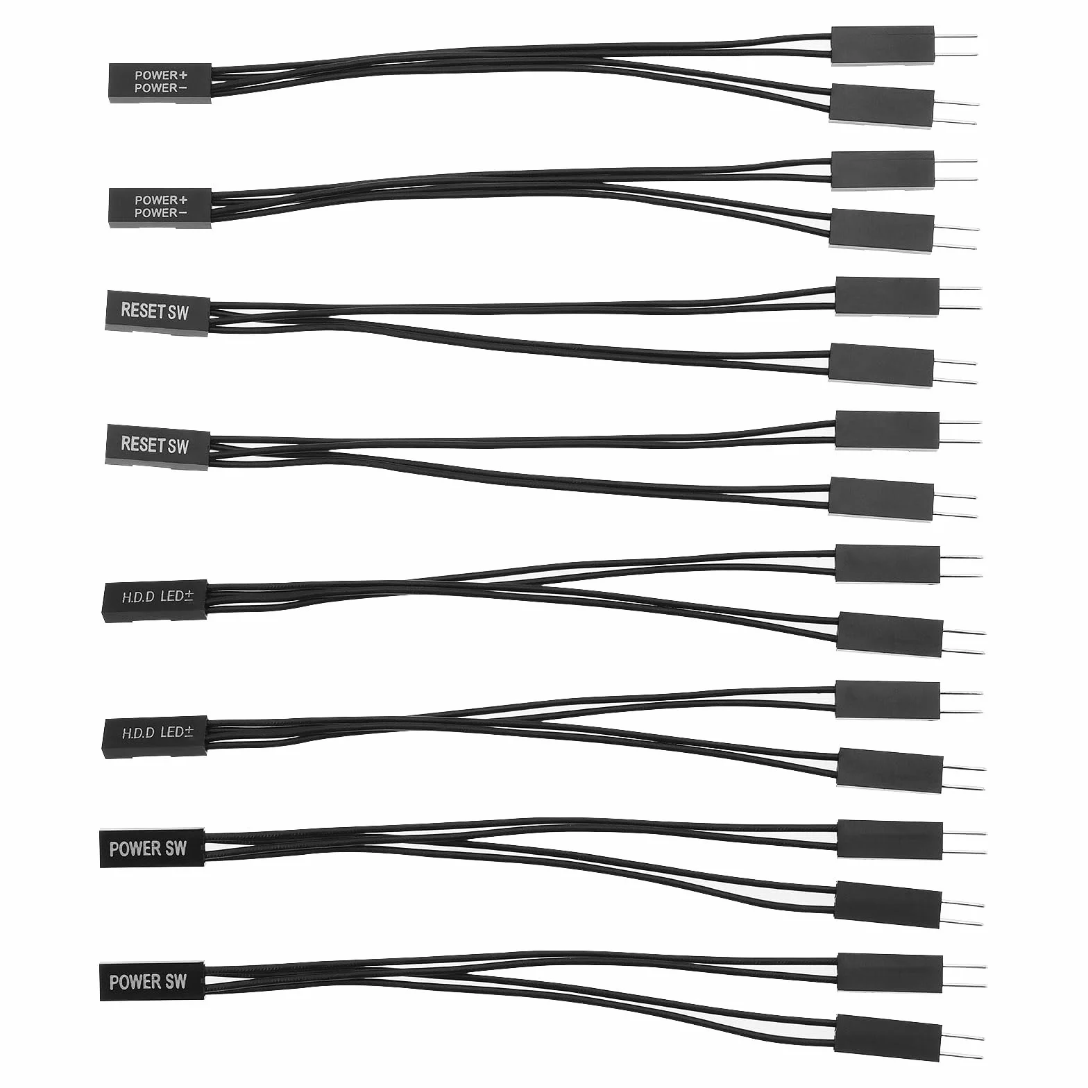 Dupont 2-pinowy adapter żeński na 2 męskie 2,54 mm cynowana miedź do płyty głównej PC
