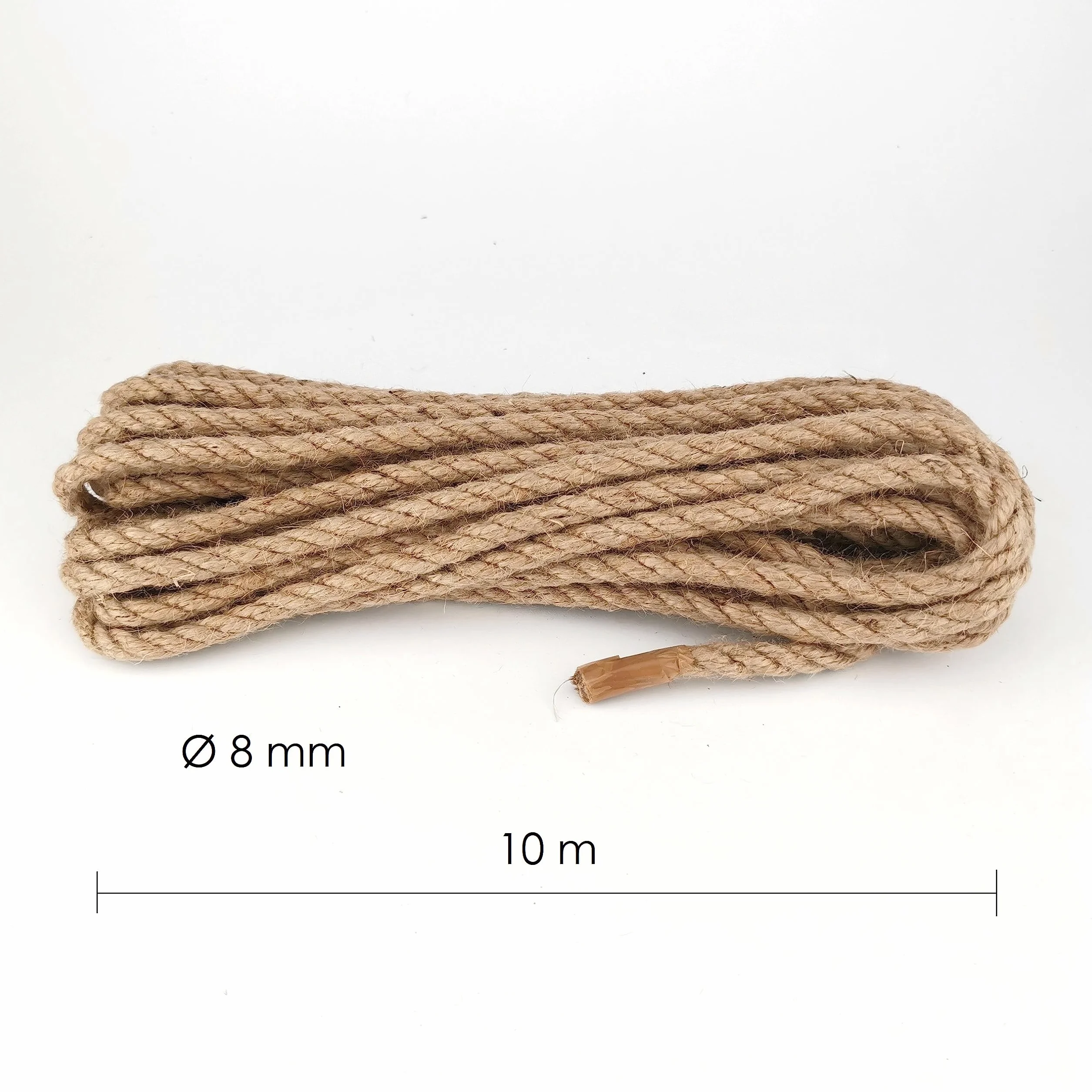 D.RECT - Linka jutowa 8 mm 10 m – lina konopna z włókien naturalnych włókien liny liny jutowej przędza jutowa lina jutowa lina z włókna jutowego sznurek jutowy pleciony sznurek jutowy pleciony