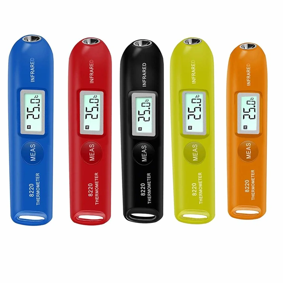 Mini Cyfrowy Termometr na podczerwień Bezkontaktowy Czytnik Temperatury Pen Przenośny Kieszonkowy Długopis Temperatury -50-220 ℃ (black)