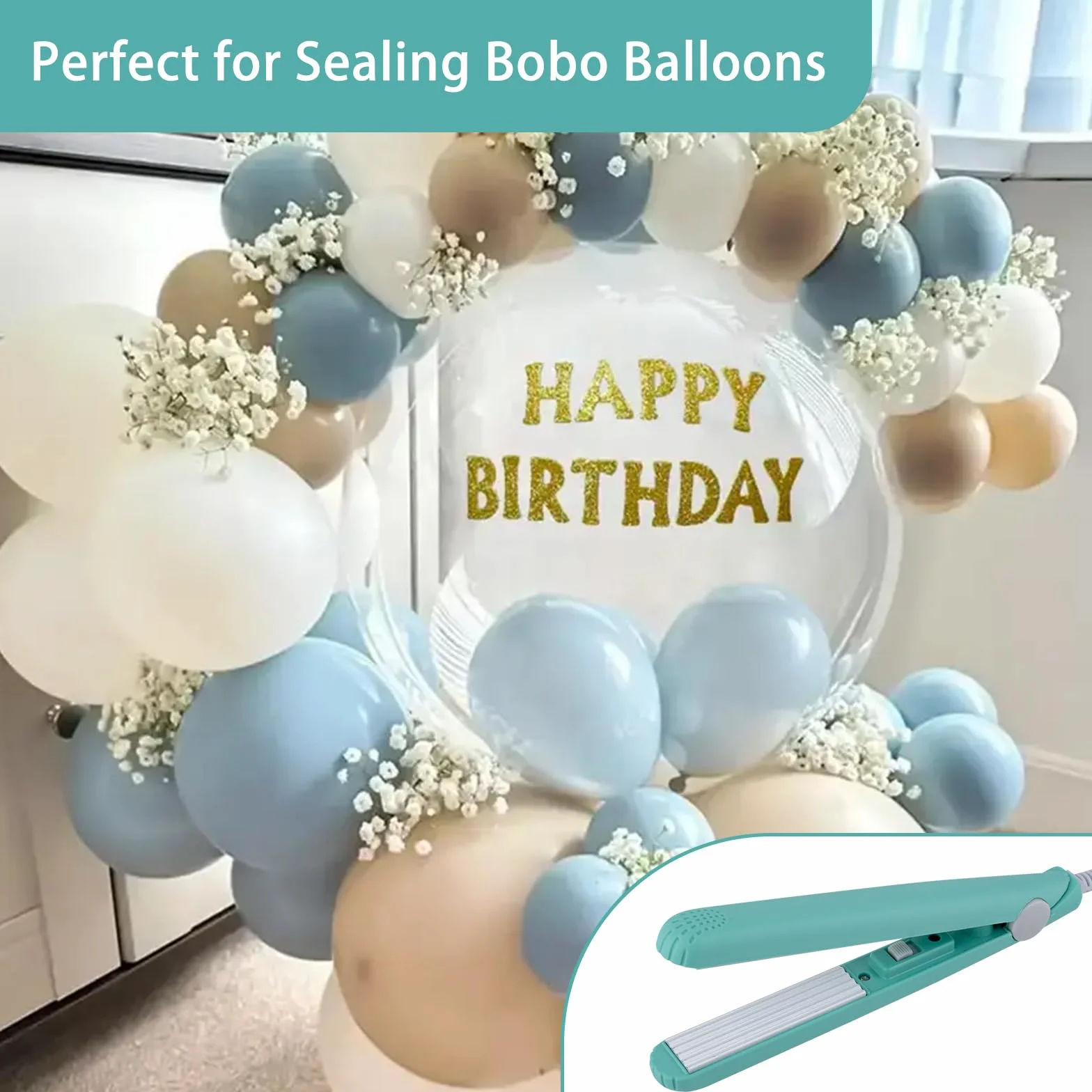 Ręczna zgrzewarka do balonów Bobo, przenośna mini zgrzewarka do przezroczystych plastikowych balonów, szybkie podgrzewanie 30S, maszyna do zgrzewania torebek plastikowych, torebek PE, PP, na urodziny
