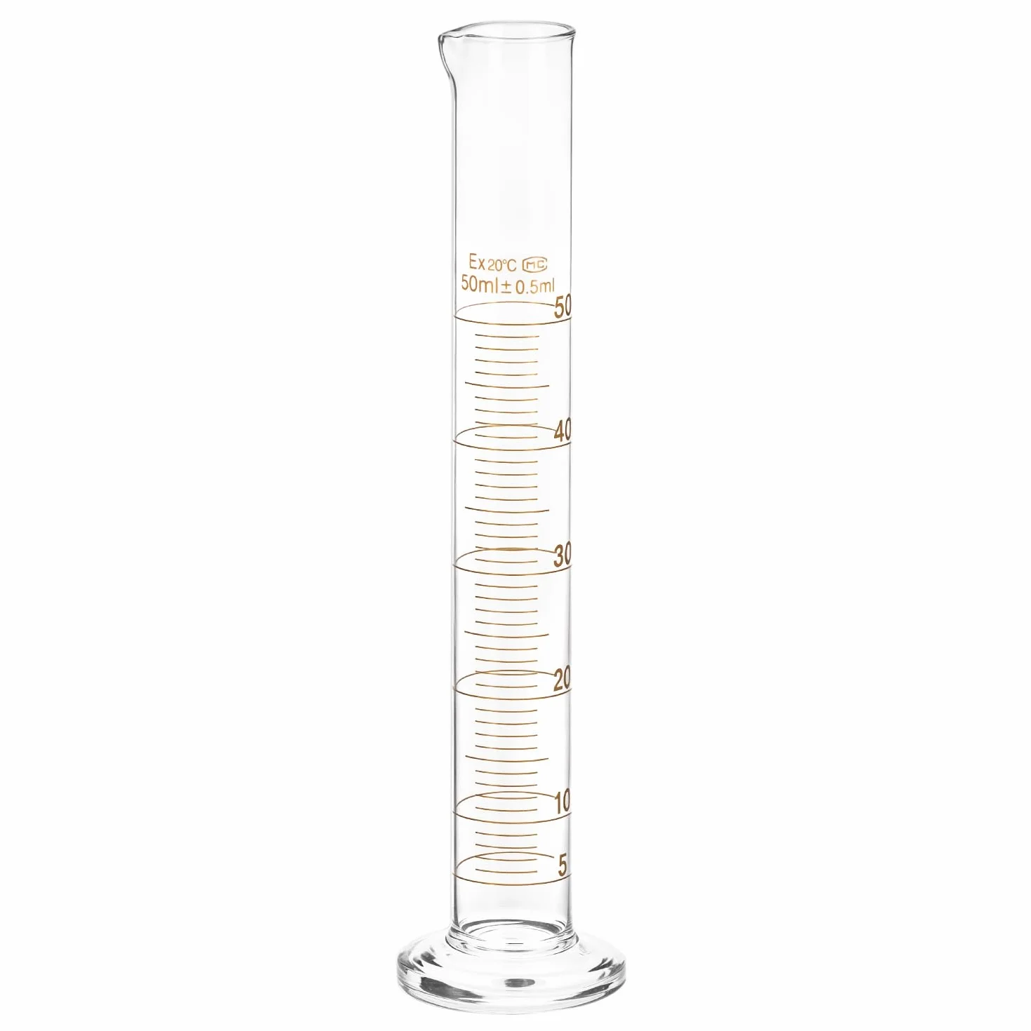 QWORK laboratoryjny cylinder pomiarowy 50 ml, szkło borokrzemowe, gruba ściana