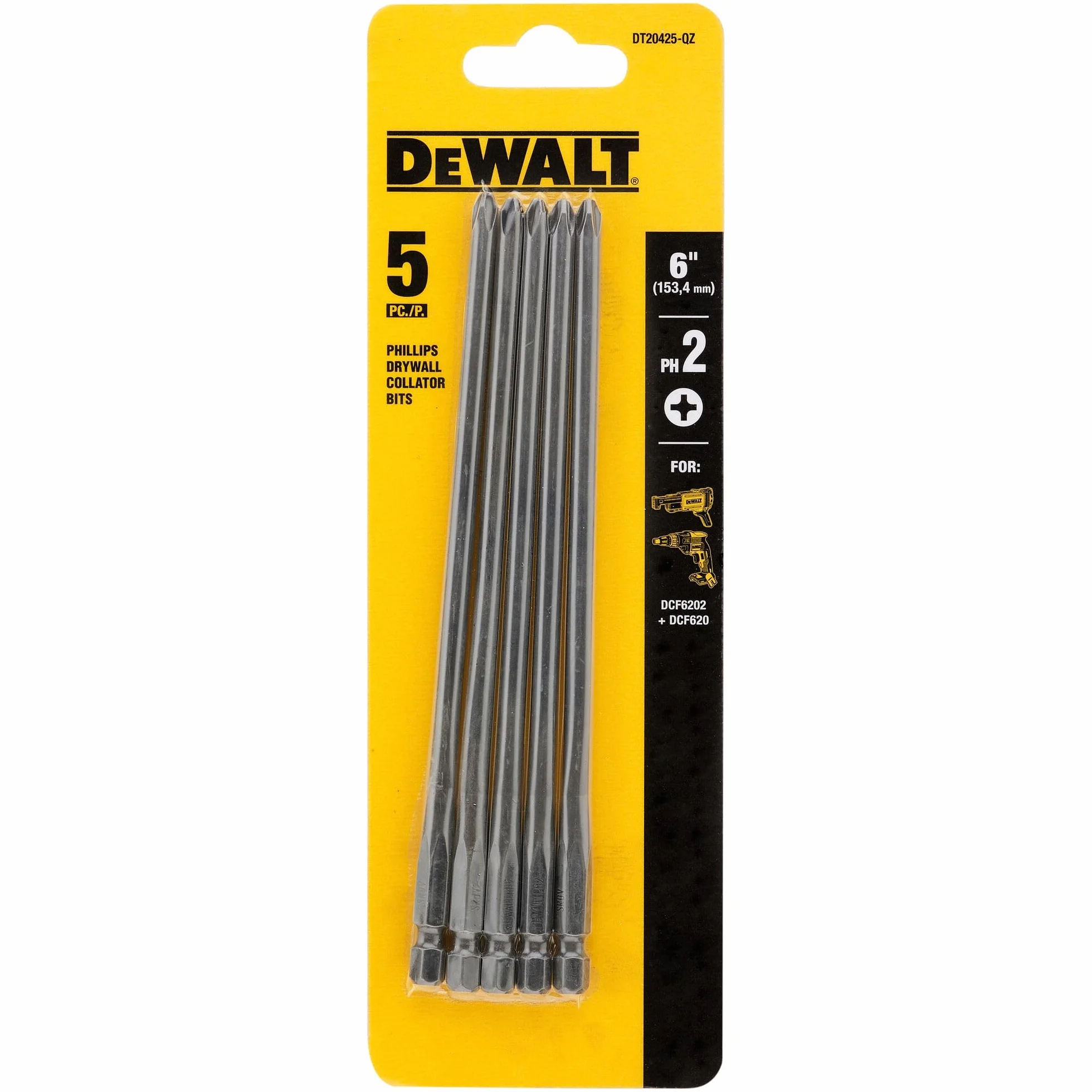Dewalt 5 uchwytów do bitów Ph2 153mm DT20425-QZ