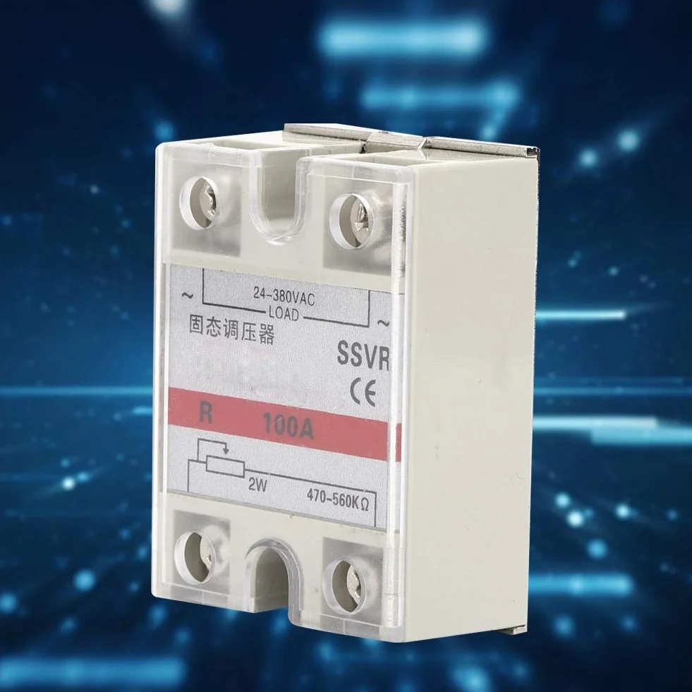 Regulator napięcia półprzewodnikowego, SSVR-100-VA niskoczęstotliwościowy przekaźnik półprzewodnikowy 24-380VAC instalacja śrub 100A 470-560KΩ/moduł 2W