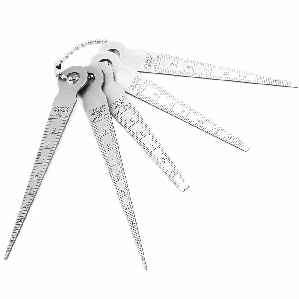 Zestaw wskaźników stożkowych do spawania 1-10 mm rozdzielczość 0,1 mm ze stali nierdzewnej otwór rozmiar miernik szczeliny miernik linijki narzędzie do kontroli otworów