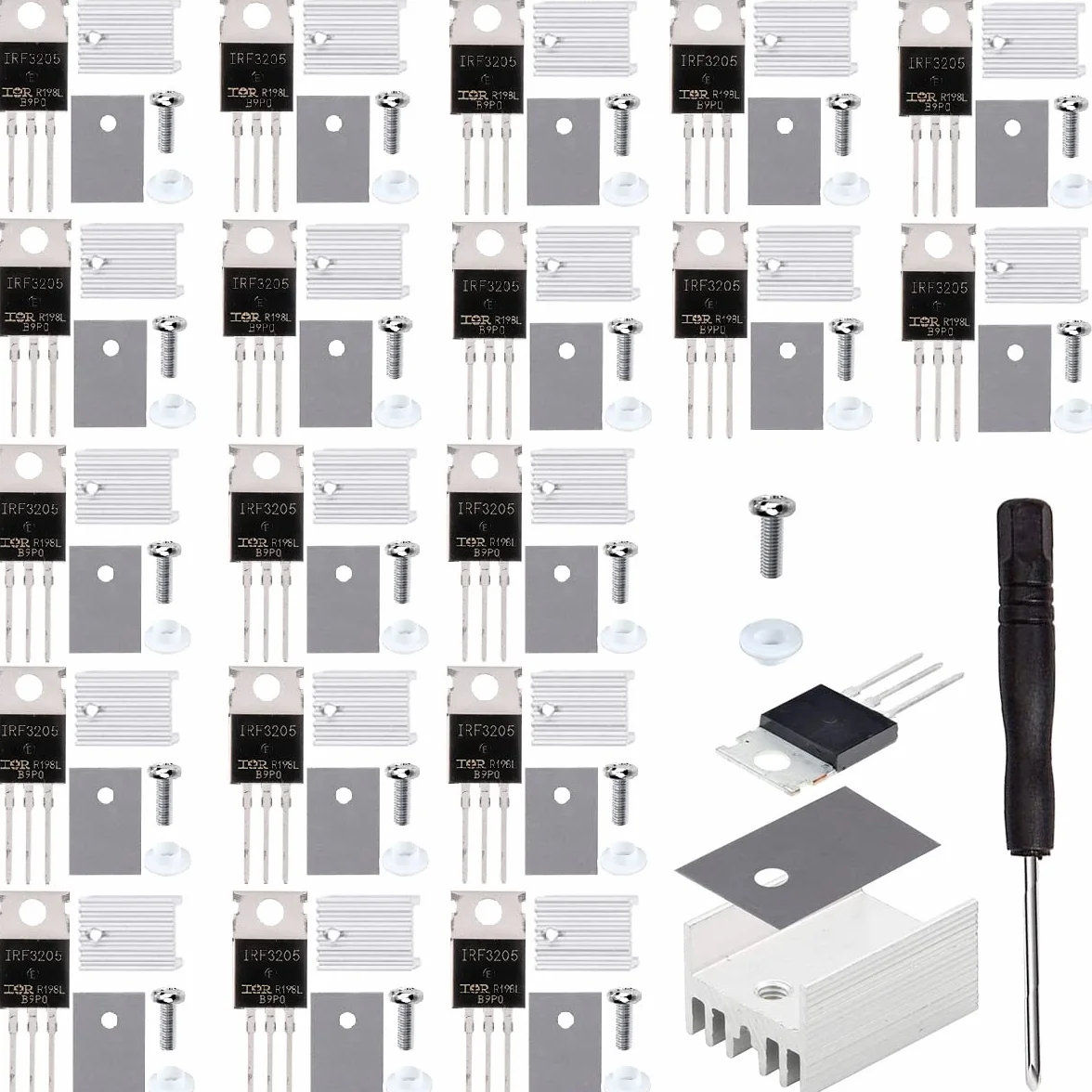 IRF3205 tranzystor MOSFET N-kanał 110A 55V TO-220AB z radiatorem