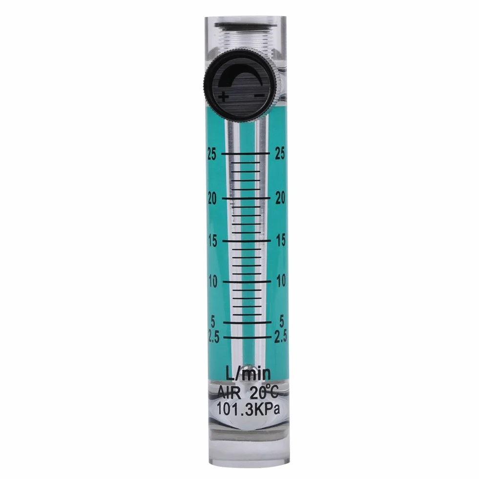 Yosoo Health Gear przepływomierz gazu, 2,5-25 LPM przepływomierz z zaworem regulatora do tlenu/powietrza/gazu