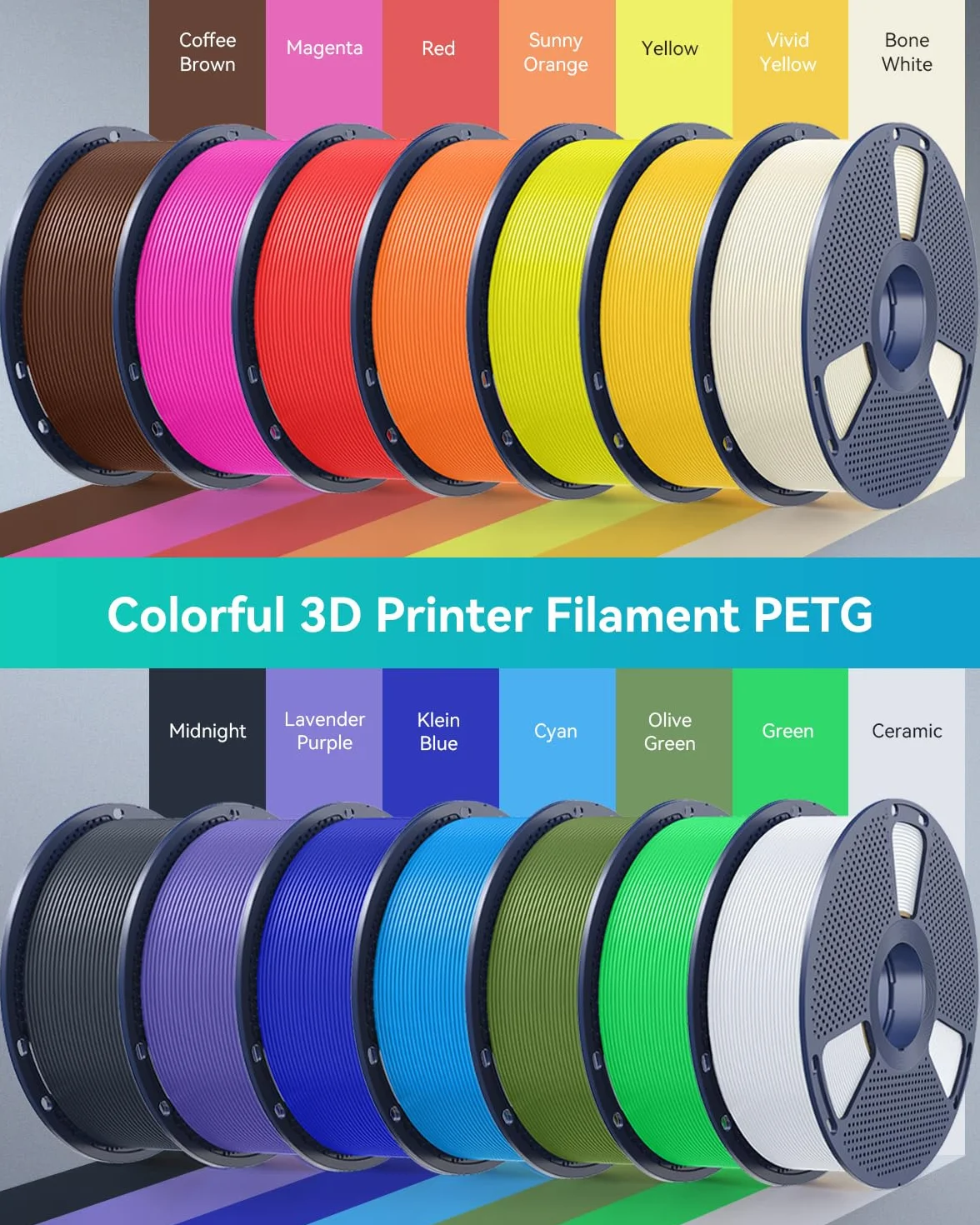 SUNLU PETG Filament 1,75 mm czarny, wysoka wytrzymałość, dobra przyczepność warstw, 1 kg szpula