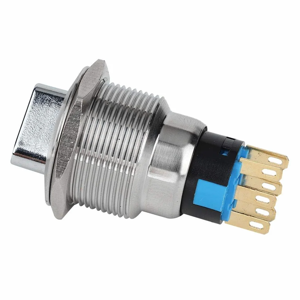 Drehschalter, 19 mm Edelstahl Wasserdichter IP67 Umschaltsteuerung Wahlschalter mit 5-14 N Arbeitsdruck, Schalter für Haushaltsgeräte, Fahrzeugmodifikation(6 Pin und 3 Level)