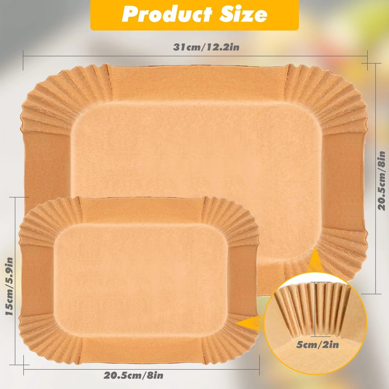 150 Sztuk Papieru Do Pieczenia Airfryer, Papier Do Airfryer Kompatybilny z COSORI Dual Blaze/TwinFry XXL 10L, Duronic AF34 10L, Instant XXL 8.5L, Ometa 9L – 100 Sztuk na 5.2L + 50 Sztuk na 10.4L/10L