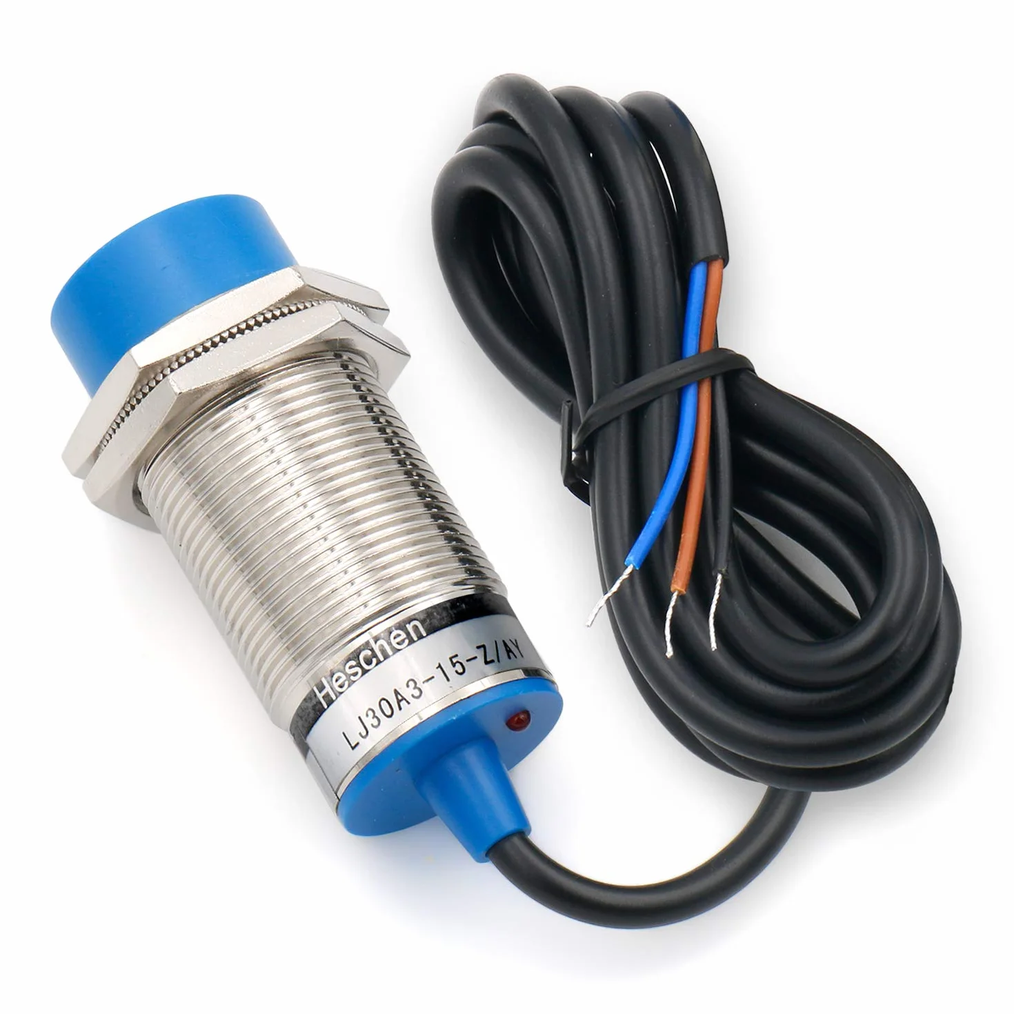 Heschen indukcyjny czujnik zbliżeniowy LJ30A3-15-Z/AY detektor 15 mm 6-36 VDC 300 mA PNP normalnie zamknięty (NC) 3-przewodowy