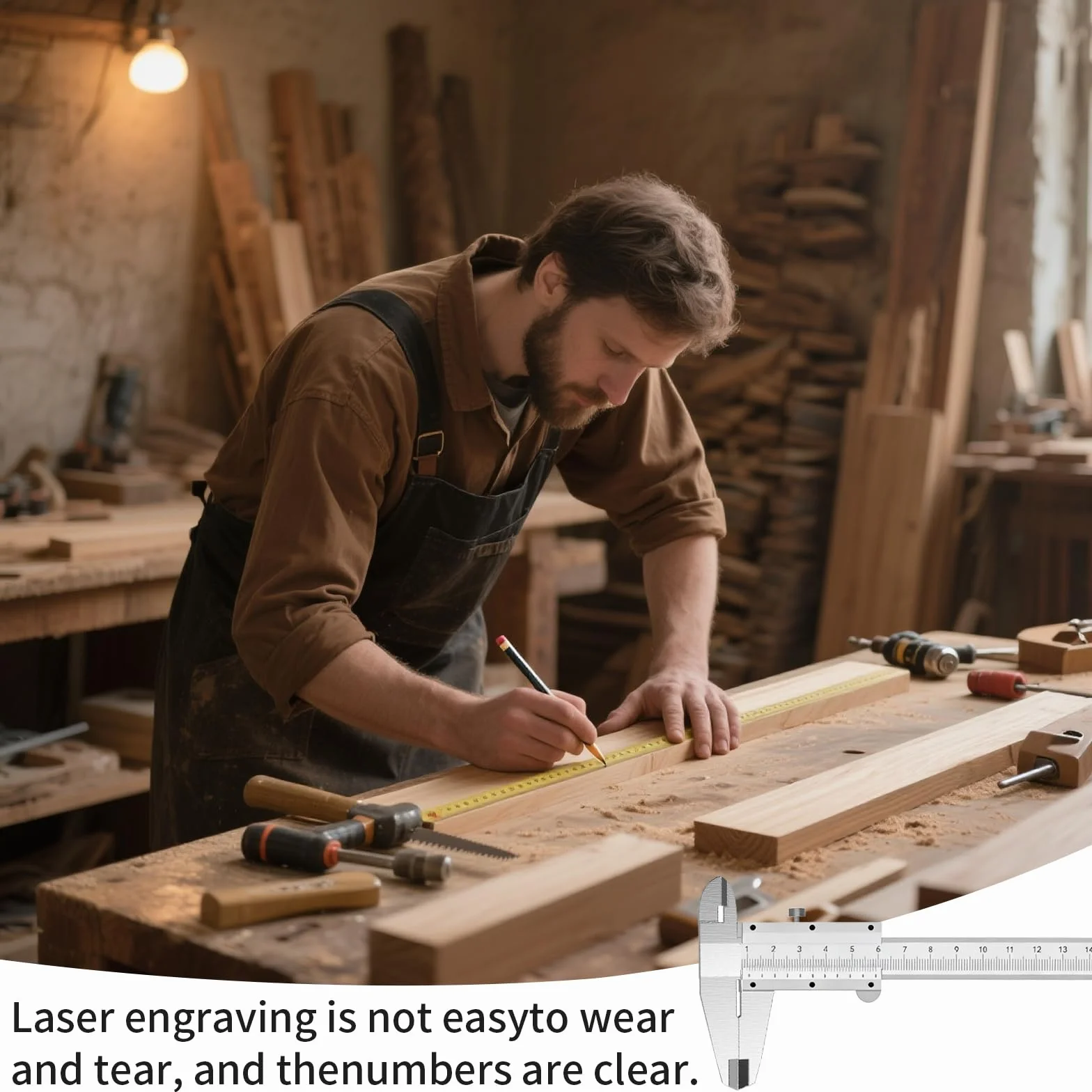 Janety Wysoce precyzyjna suwmiarka analogowa, 150 mm, precyzyjna suwmiarka ze śrubą ustalającą, dokładność 0,02 mm / 0,001 cala, analogowa do pomiarów domowych i przemysłowych