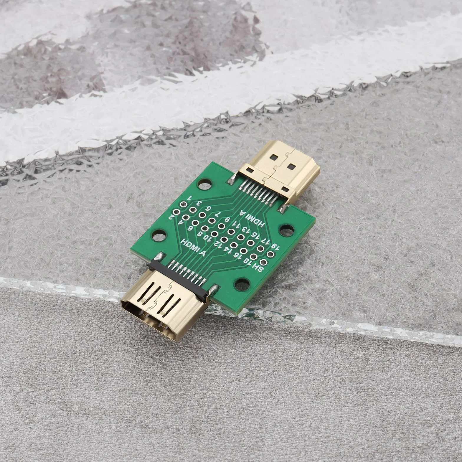 OTOTEC 2 szt. HDMI typu A męski na żeński 19 pinów 2,54 mm dwustronne gniazdo Breakout Board złącze testowe naprawa płytka testowa mini złącze z płytką PCB