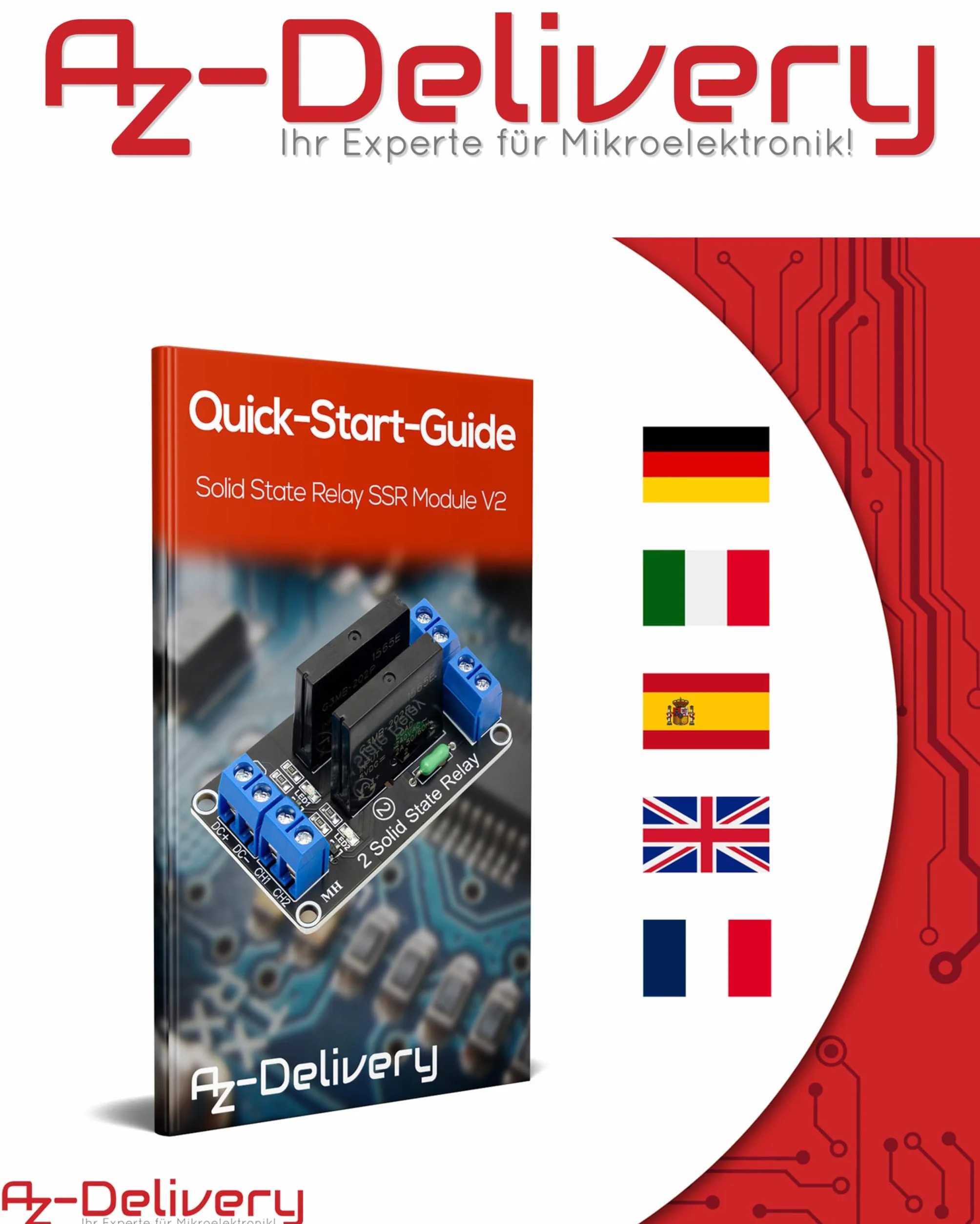 AZDelivery 3 x 2-kanałowy moduł przekaźnika 5 V DC Solid State Relais Low Level Trigger Power Switch Relais Board kompatybilny z Arduino i Raspberry Pi