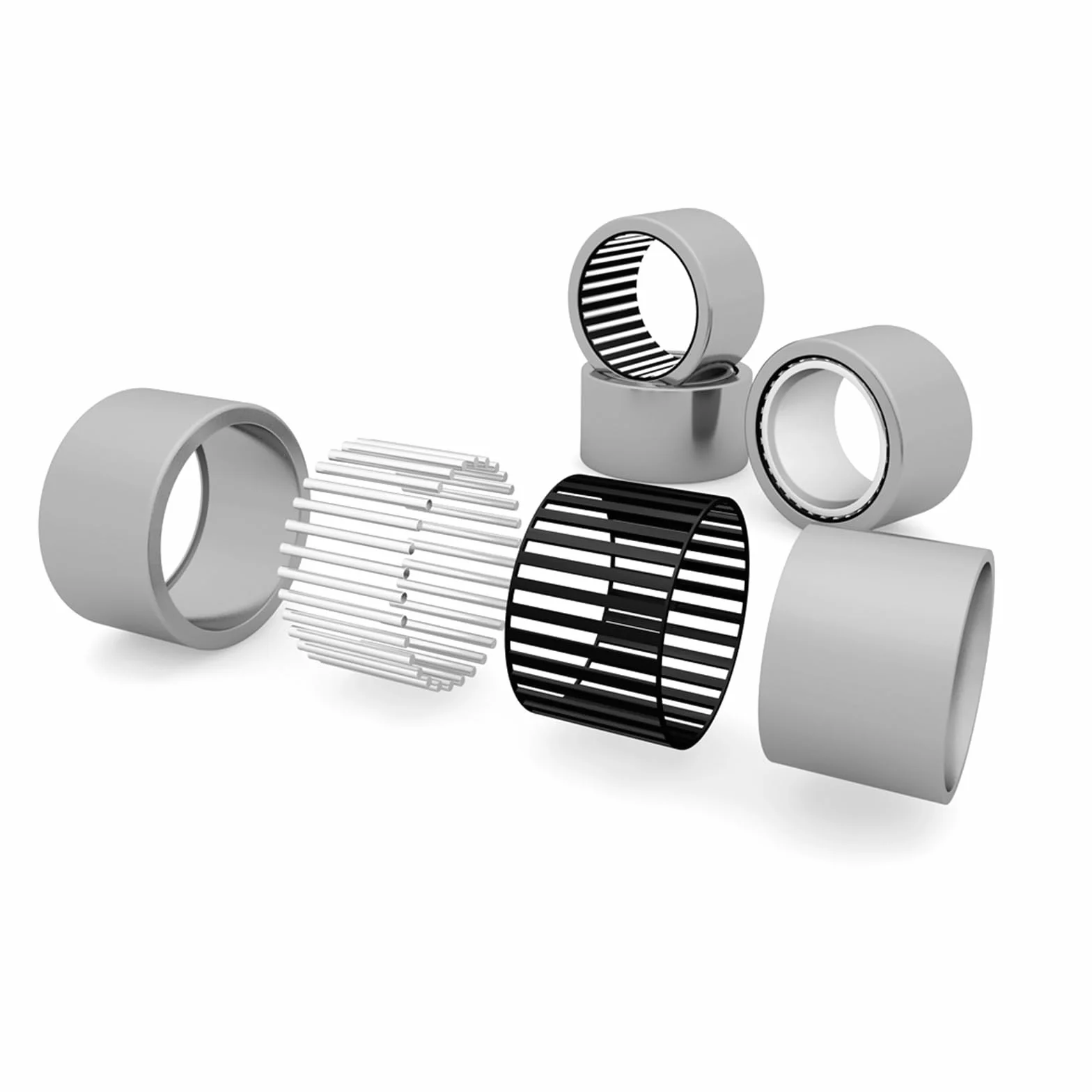 QUARKZMAN 10 szt. Łożyska wałeczkowe klatkowe HK1512 One Way Łożysko 16 x 21 x 12 mm, łożysko ze stali odpornej na temperaturę