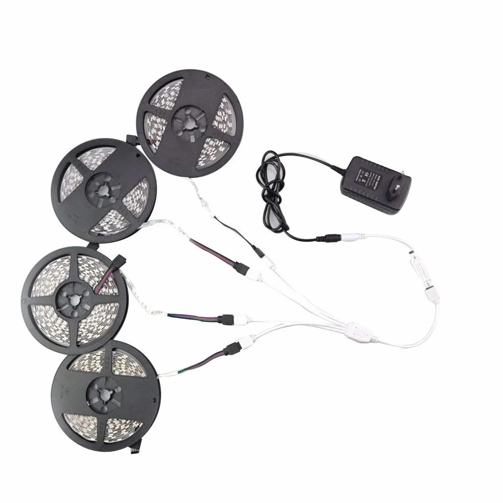RUNCCI-YUN Zestaw łączników do taśm LED, rozdzielacz LED, rozdzielacz taśm LED, rozdzielacz do taśm LED, rozdzielacz LED RGB, rozdzielacz 1 do 4 diod LED do 4-biegunowych taśm LED RGB