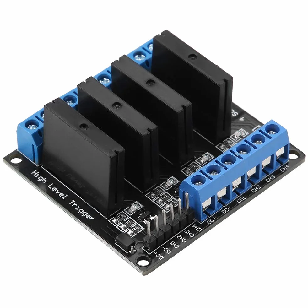 Moduł przekaźnika półprzewodnikowego 4-kanałowy SSR DC AC 5V High Level Trigger