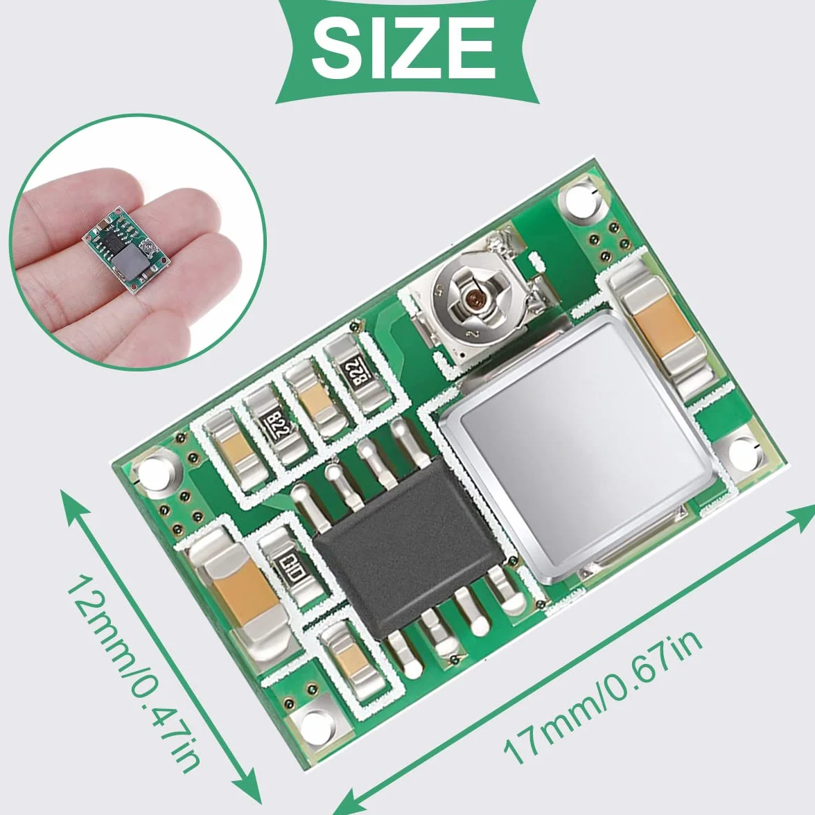 10 SZTUK Mini 360 Zasilacz Buck Moduł DC na DC Regulowany konwerter Buck 4.75-23V do 1.0-17V Ultra-Small Voltage Regulator 3A For Air Model