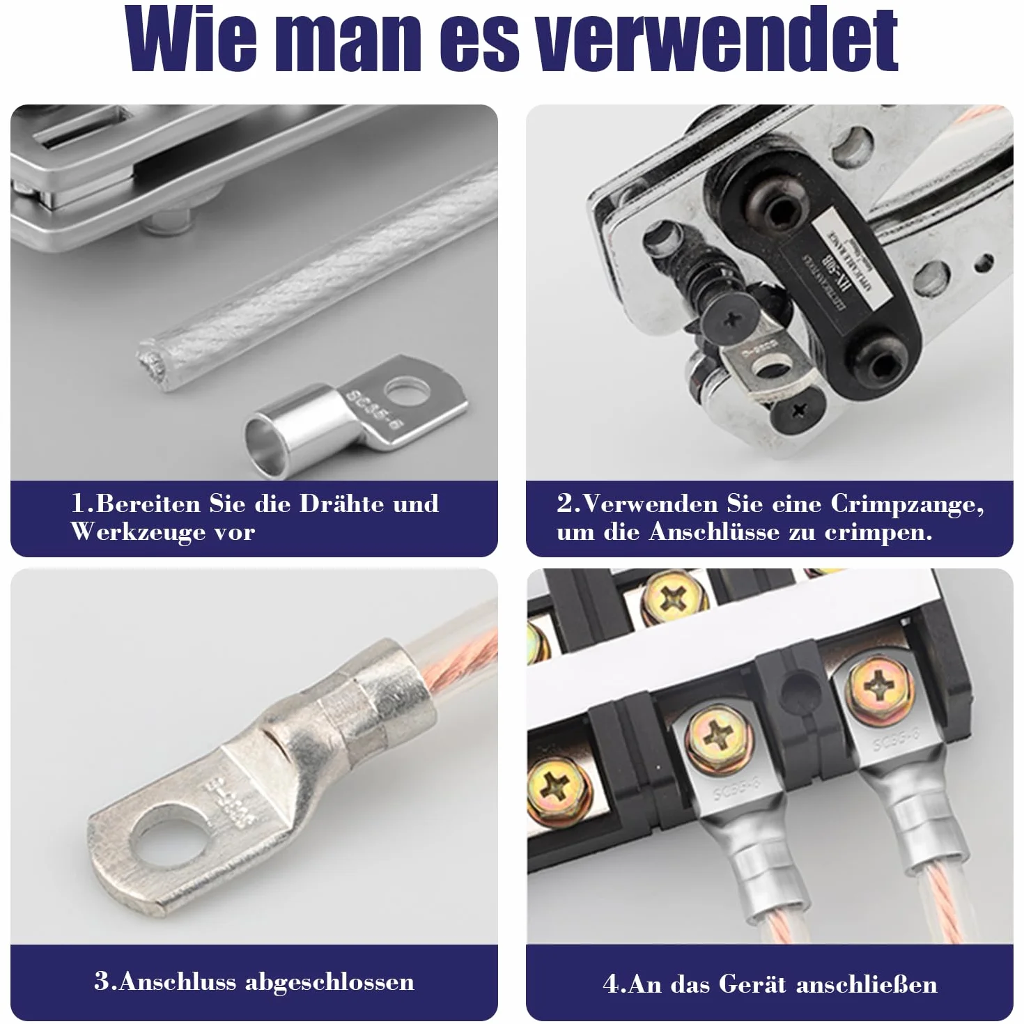 Końcówki kablowe tulejkowe oczkowe M8 6mm² SC6-8 nieizolowane miedź