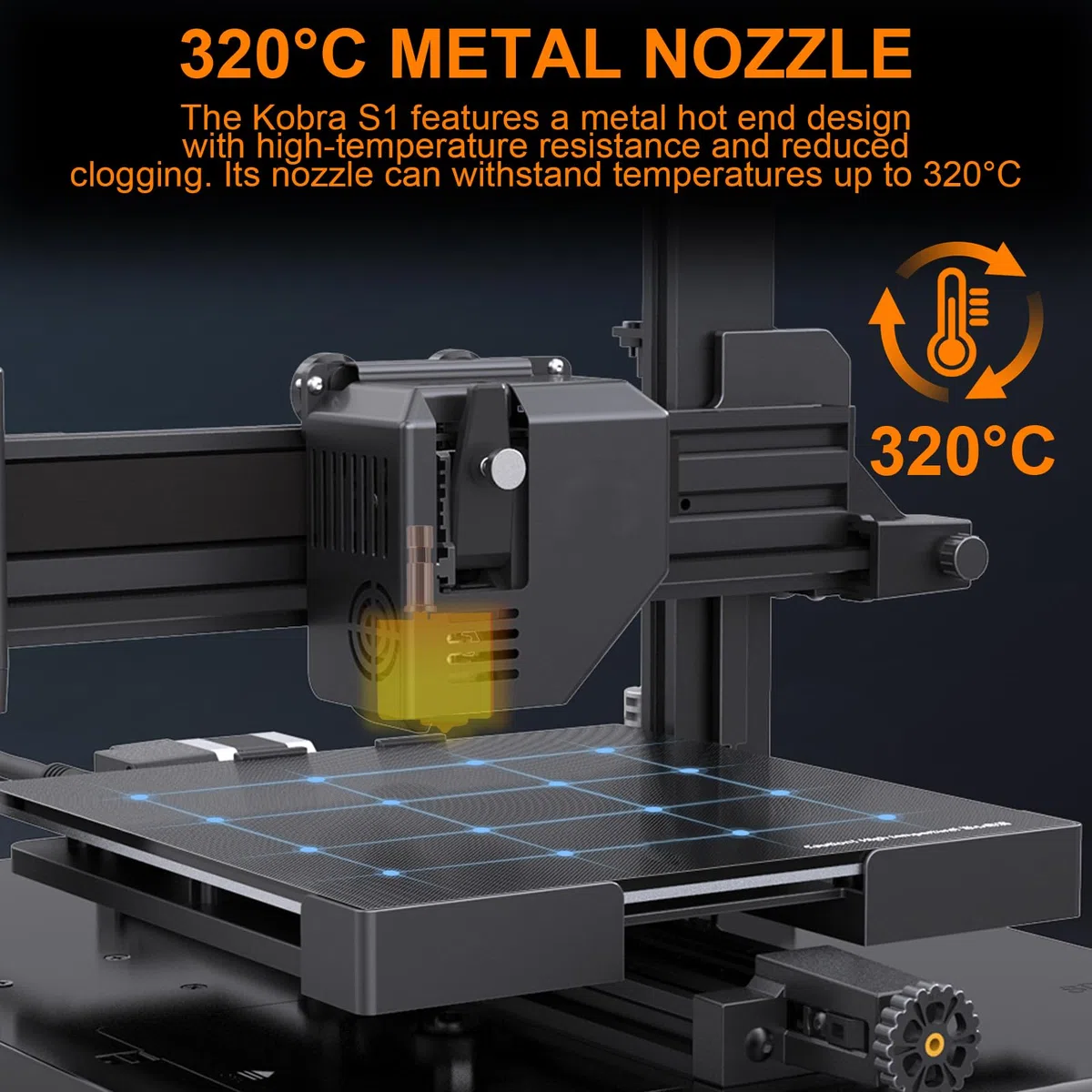 Kobra S1 ceramiczna głowica drukująca z dyszą mosiężną 0,4 mm, do Anycubic Kobra S1