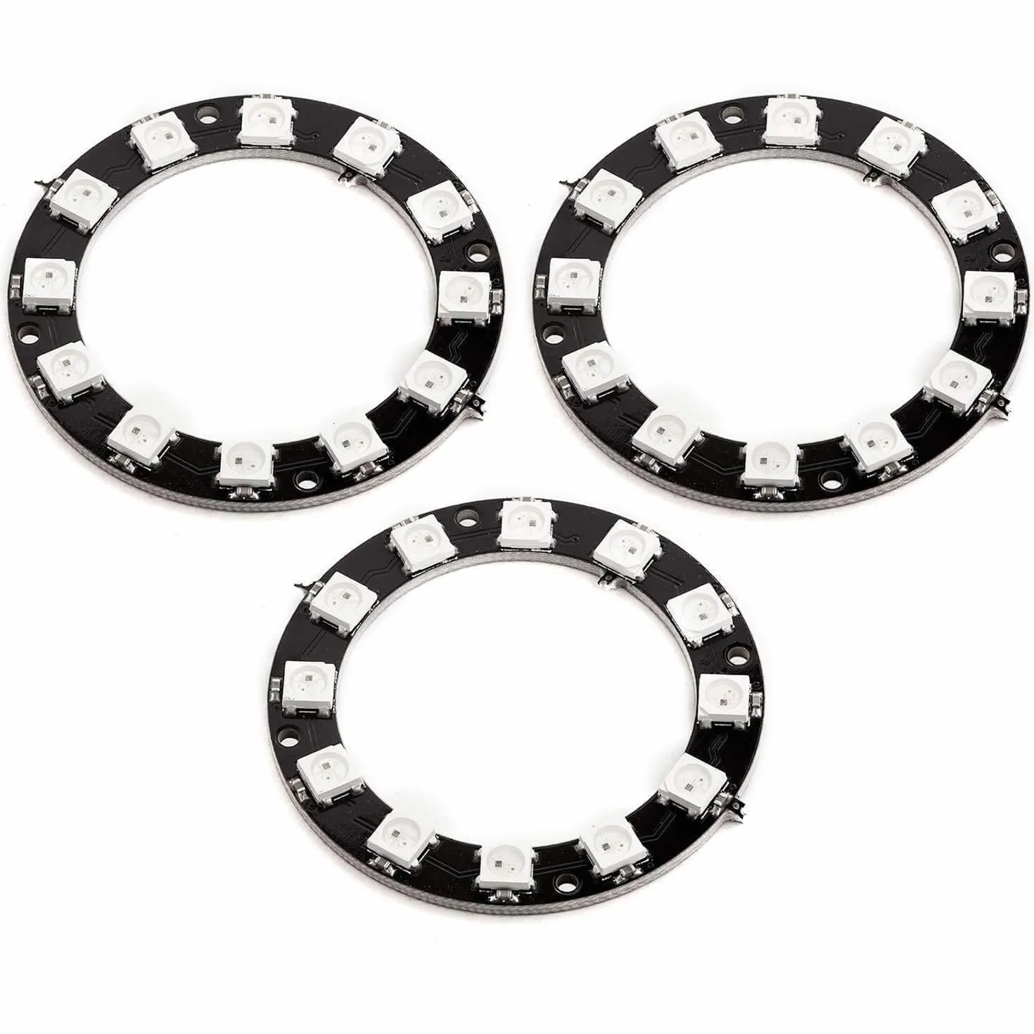 AZDelivery 3 x 5V RGB LED Ring Compatible with WS2812B 12-Bit 50mm kompatybilny z Arduino i Raspberry Pi w tym e-Book!