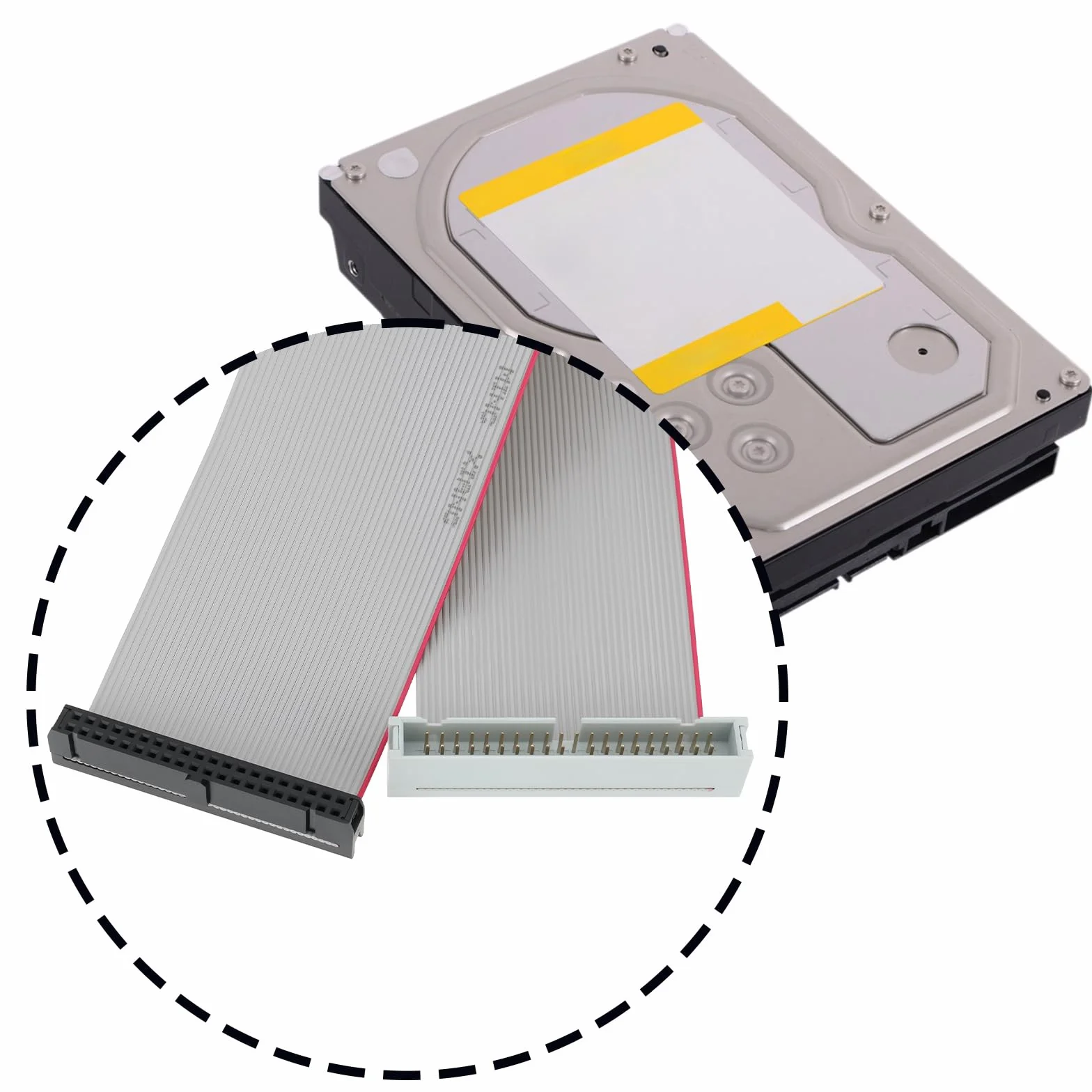 EMSea 2 x 40-pinowy męski na żeński przedłużacz IDE płaski kabel taśmowy 30 cm do adaptera HDD 3,5 cala