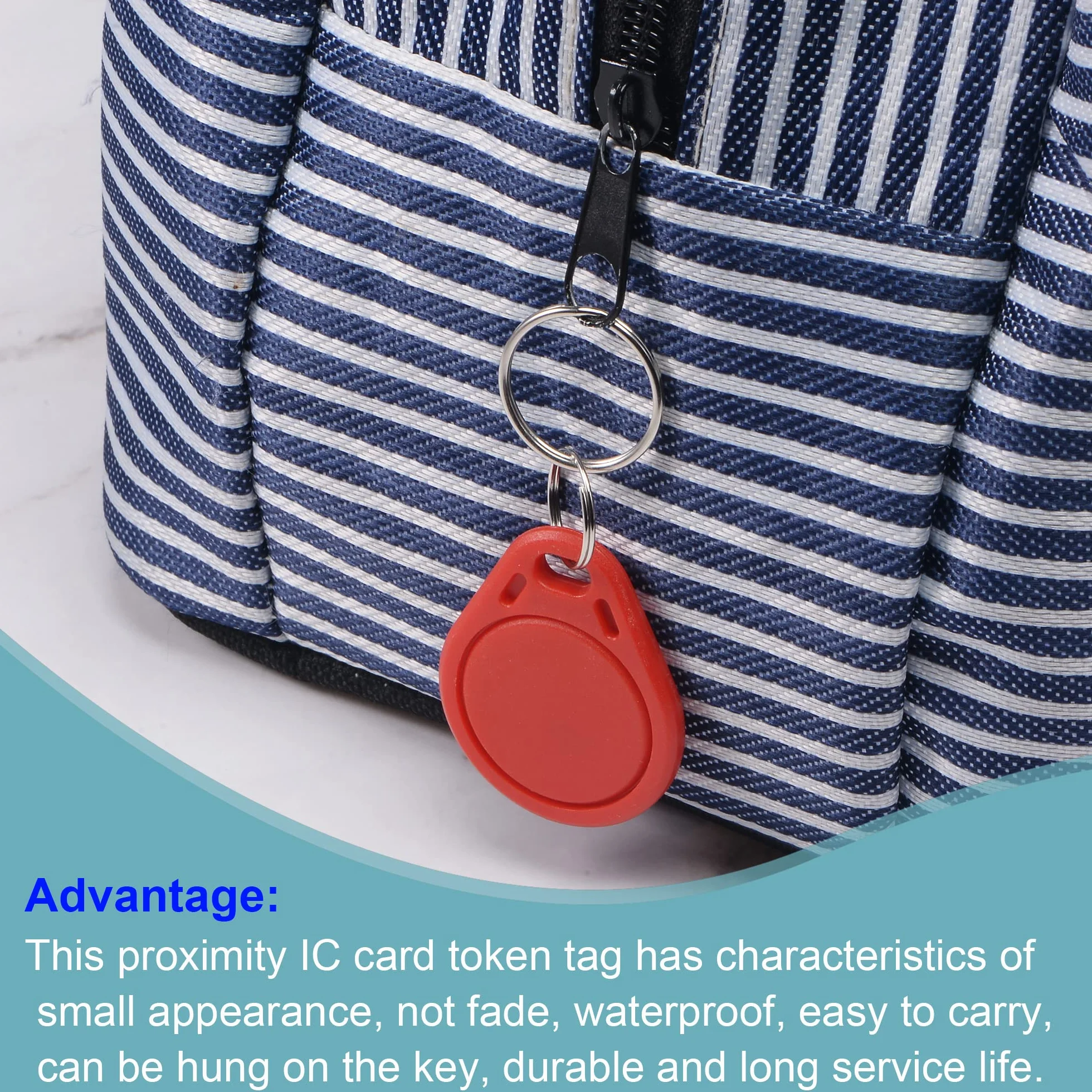 sourcing map 10 sztuk karta IC UID breloczek RFID 13,56 MHz Smart Token Tag do kontroli dostępu czerwony