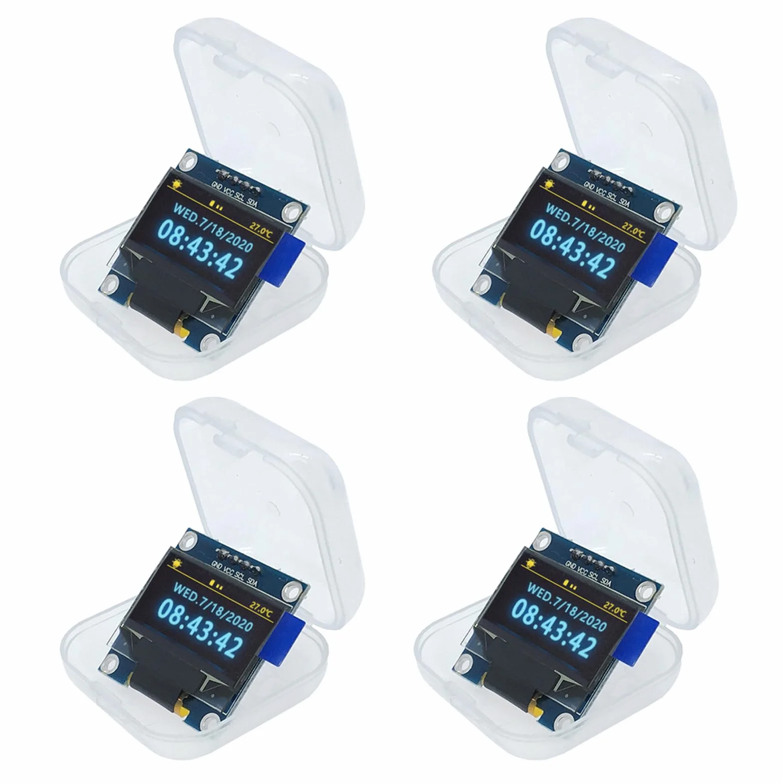Wyświetlacz OLED LCD 0,96" 128x64 pikseli IIC moduł kompatybilny z Arduino żółty niebieski