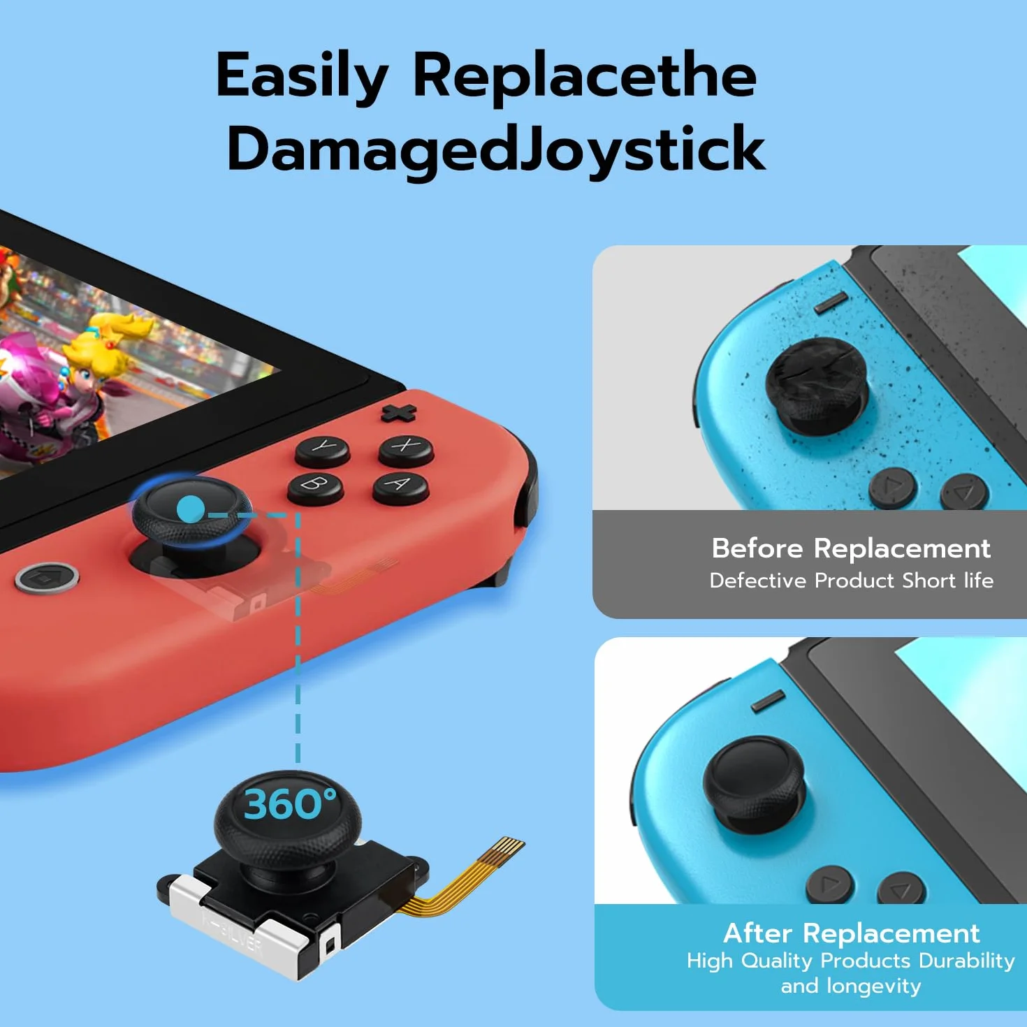 Czujnik efektu 3D Hall wymienny joystick do kontrolera NS Switch Joy-Con OLED Switch Lite